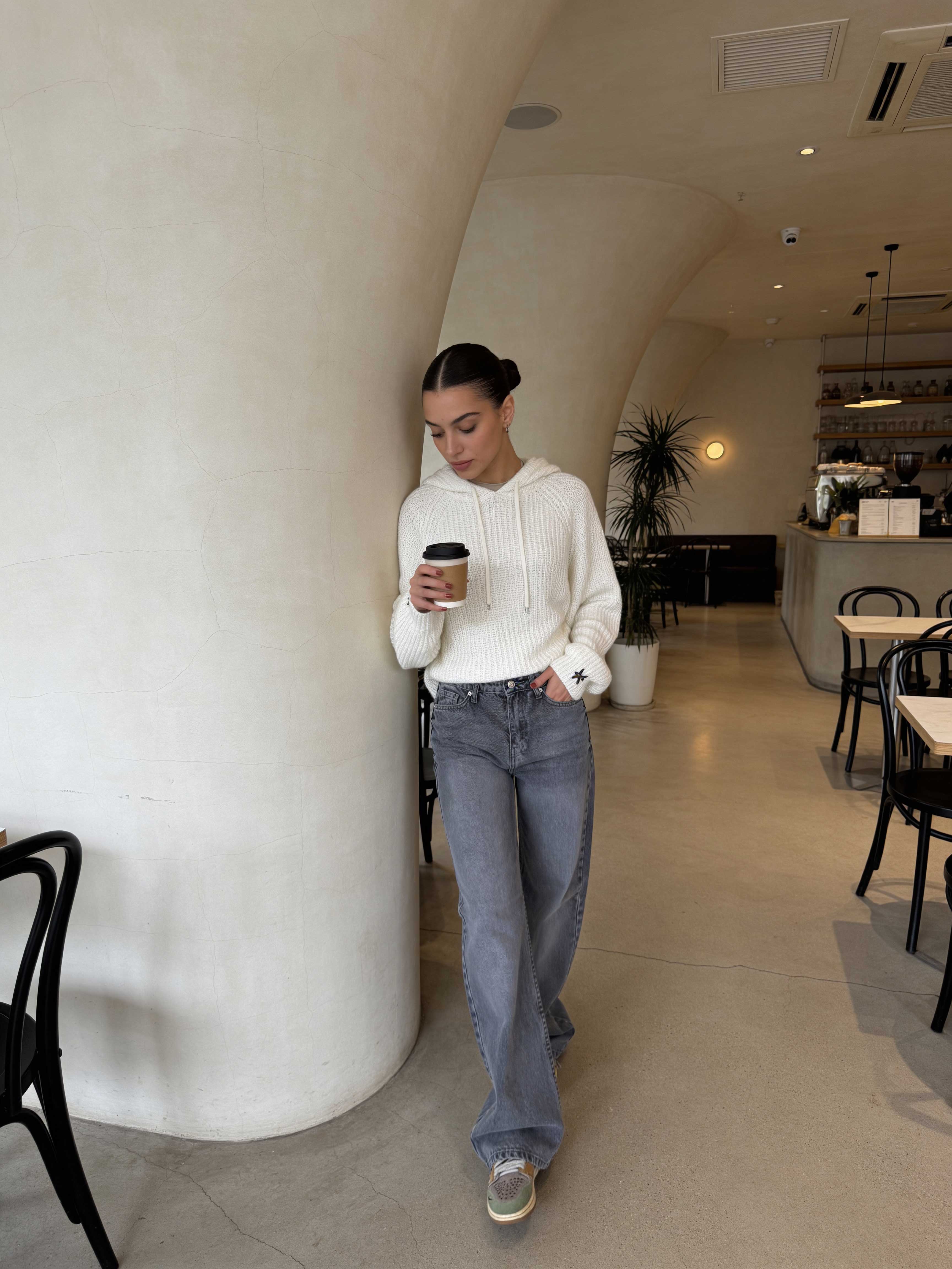 Wide Leg High-Waist – Grey Jeans wide leg CIZARO - Cizaro Jeans