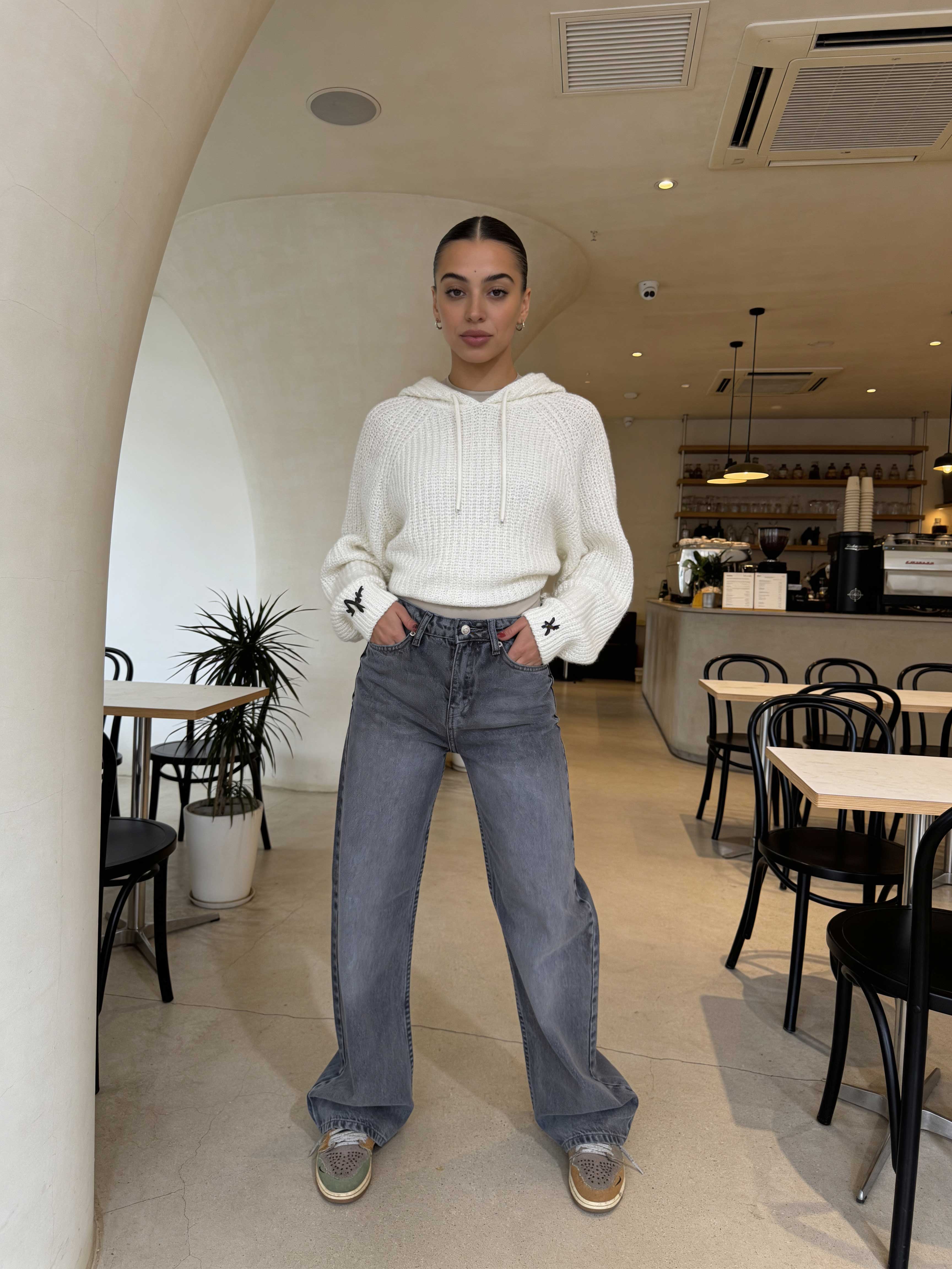 Wide Leg High-Waist – Grey Jeans