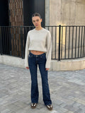 Flare – Low-Waist Deep Ocean Blue Jeans Flare CIZARO - Cizaro Jeans