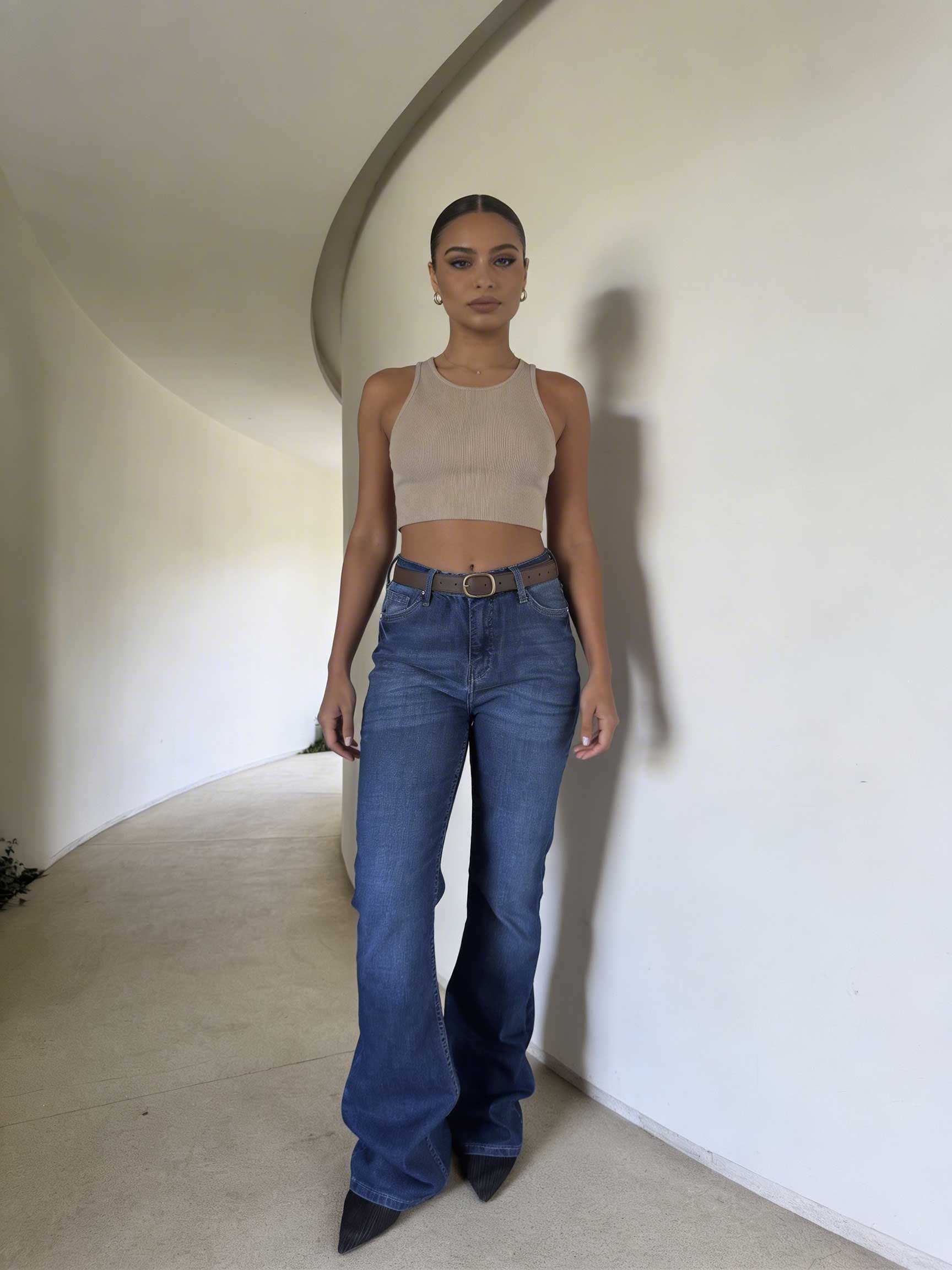 Flare High Waist – Ocean Blue Jeans flare CIZARO - Cizaro Jeans