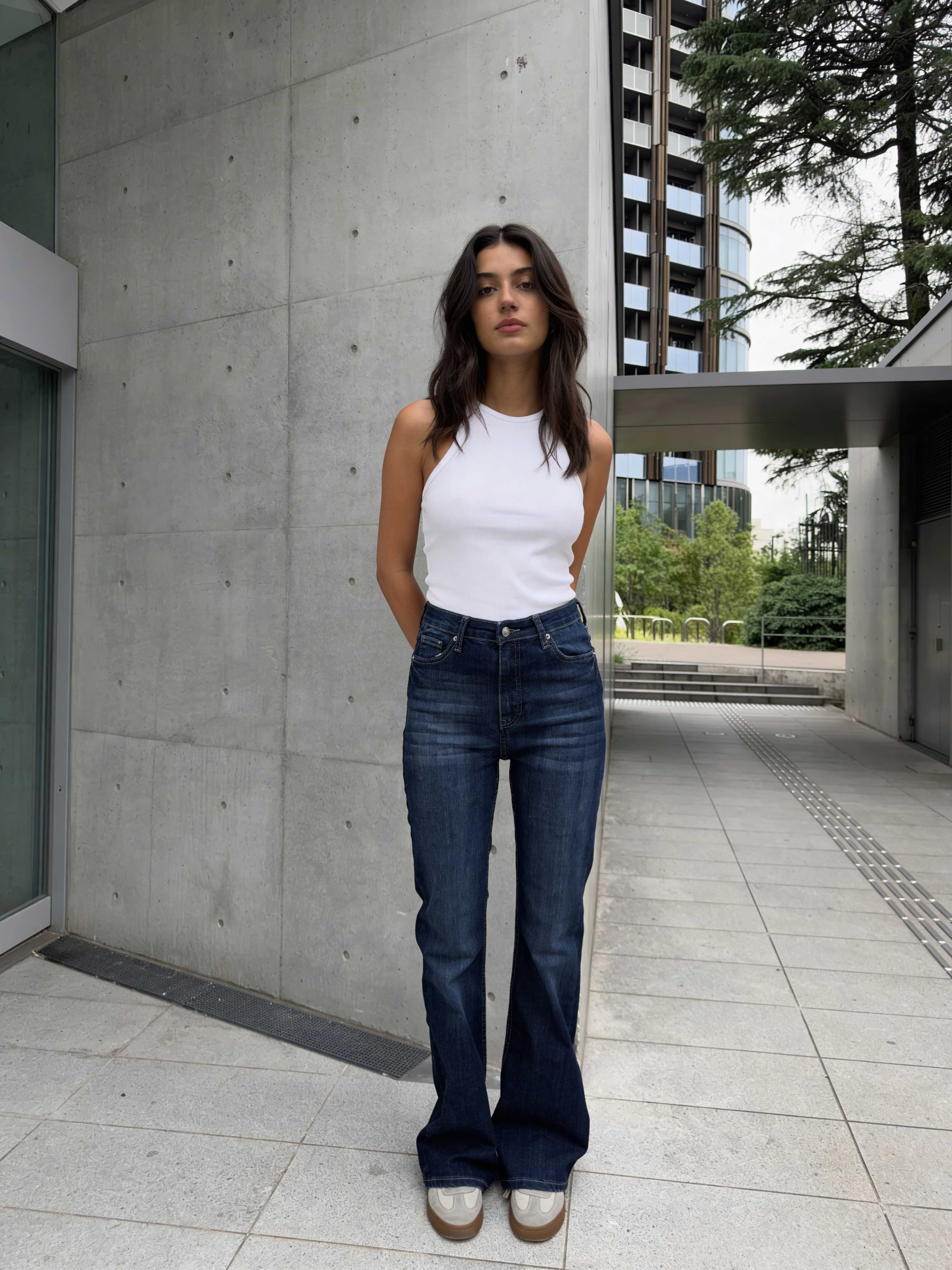 Flare – High-Waist Midnight Indigo Jeans Flare CIZARO - Cizaro Jeans