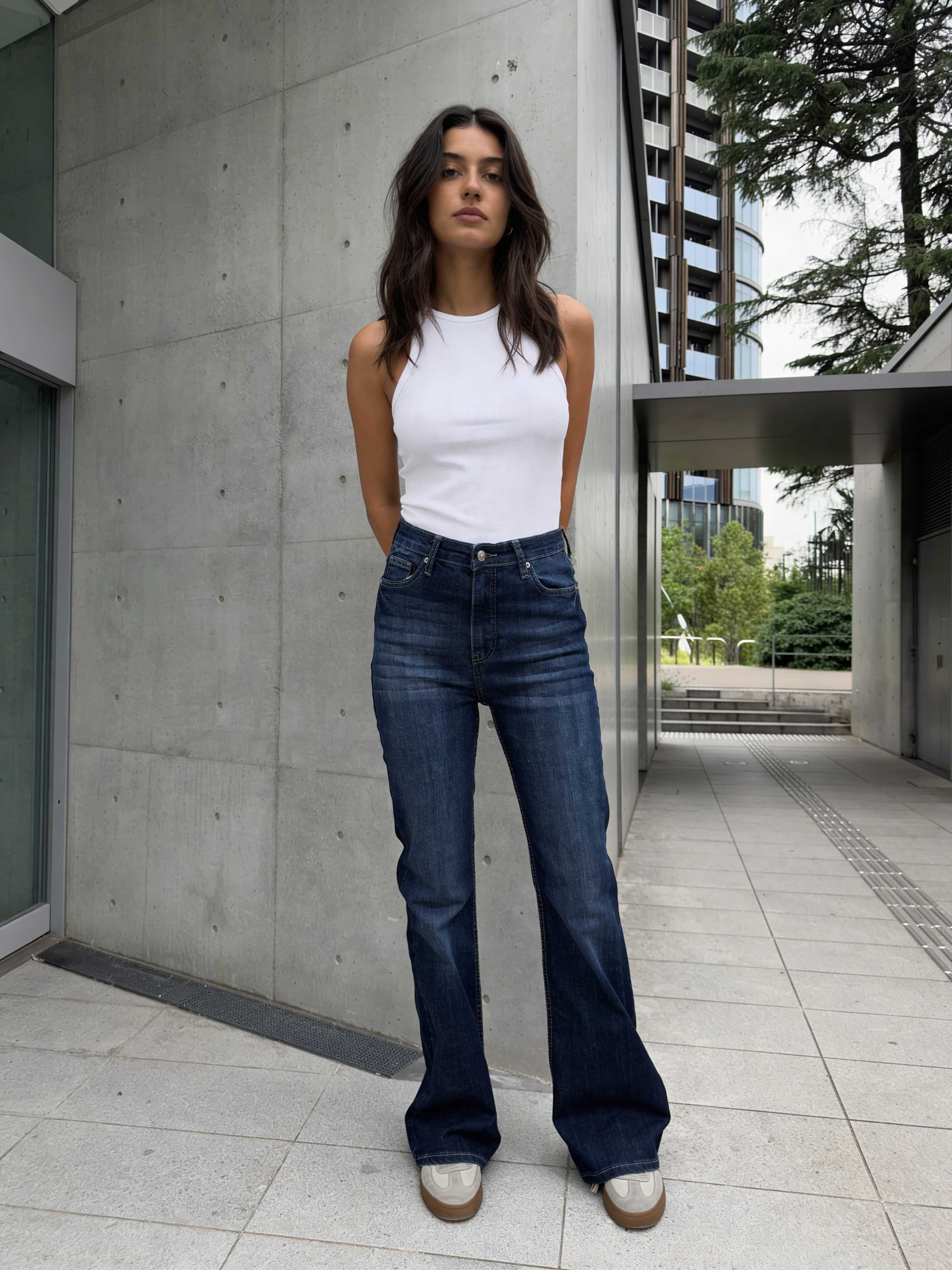 Flare – High-Waist Midnight Indigo Jeans Flare CIZARO - Cizaro Jeans