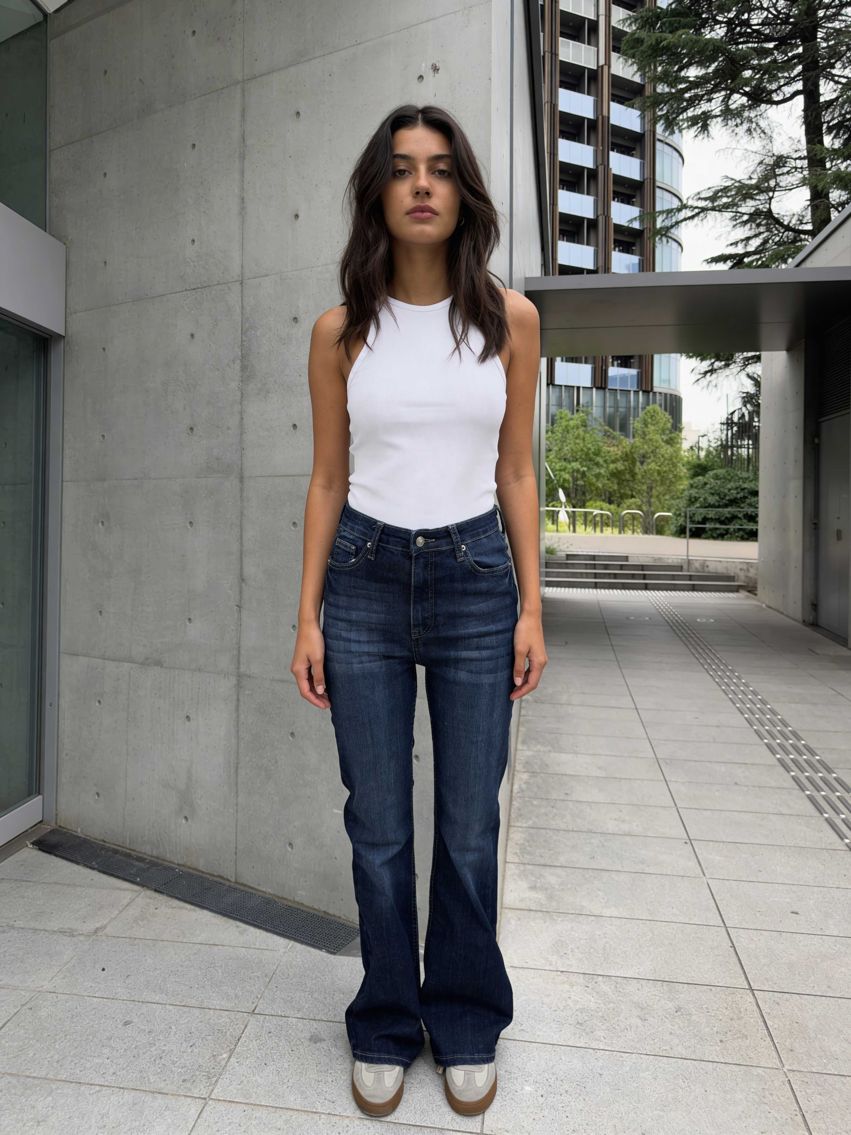 Flare – High-Waist Midnight Indigo Jeans Flare CIZARO - Cizaro Jeans