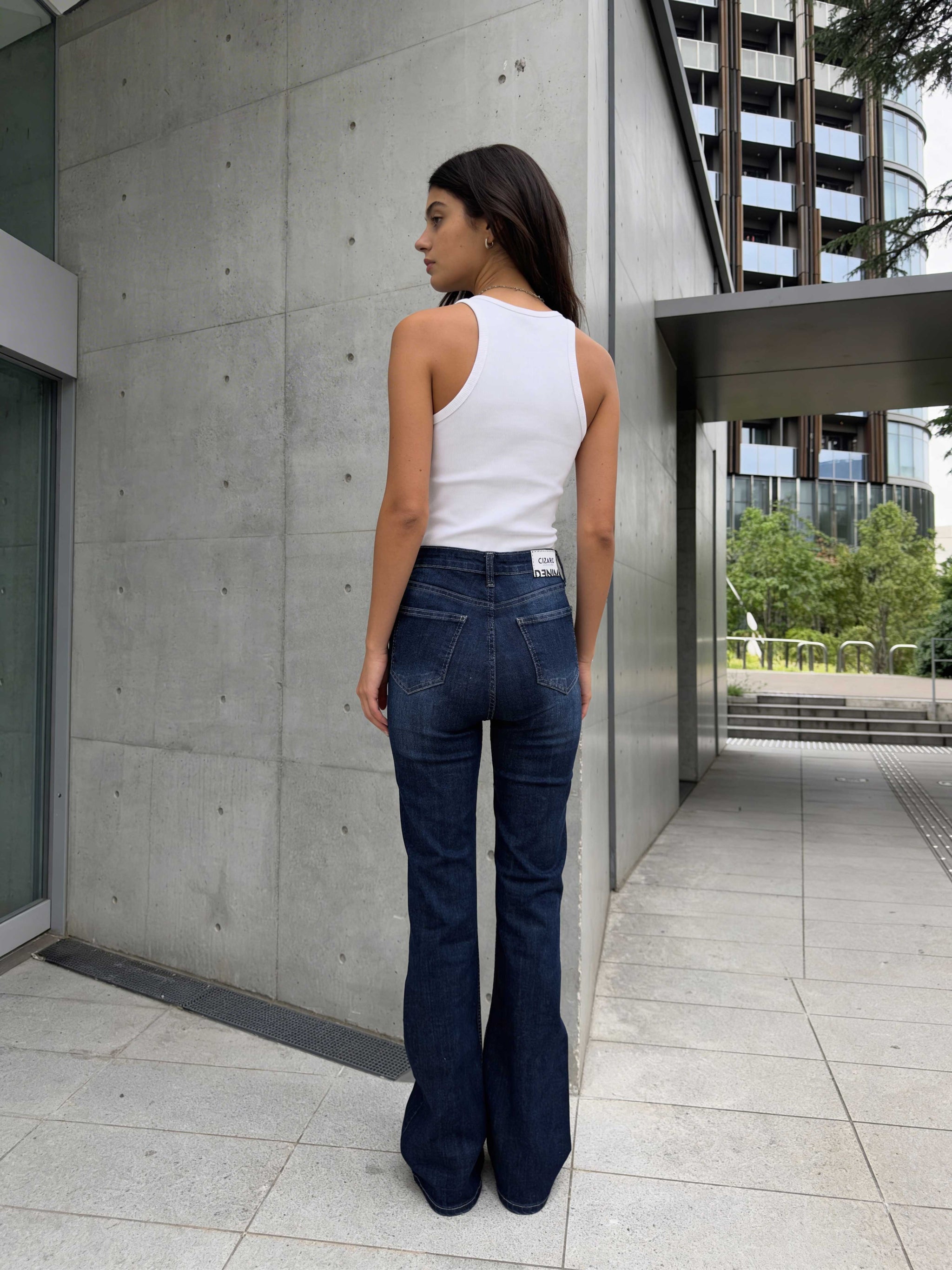 Flare – High-Waist Midnight Indigo Jeans Flare CIZARO - Cizaro Jeans