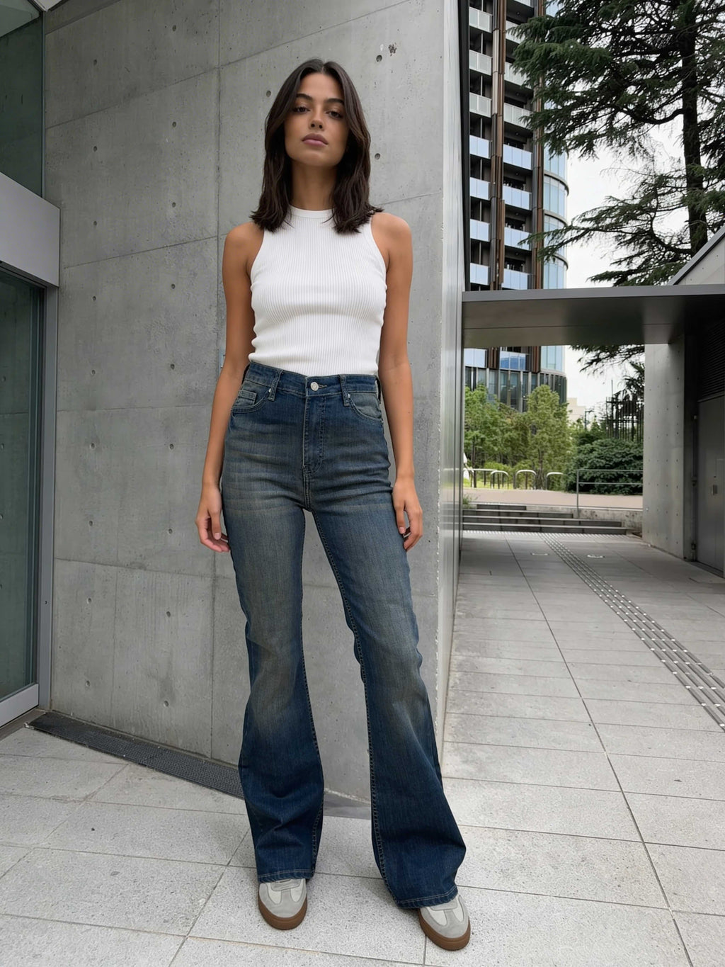 Flare – High-Waist Perfect Vintage Blue Jeans Flare CIZARO - Cizaro Jeans
