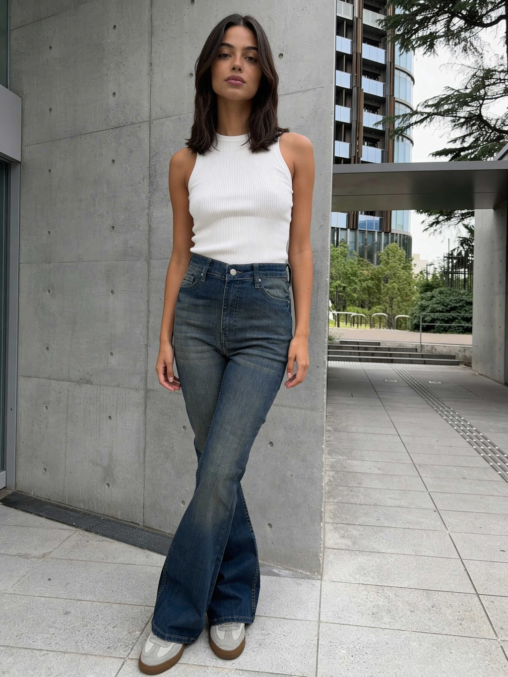Flare – High-Waist Perfect Vintage Blue Jeans Flare CIZARO - Cizaro Jeans