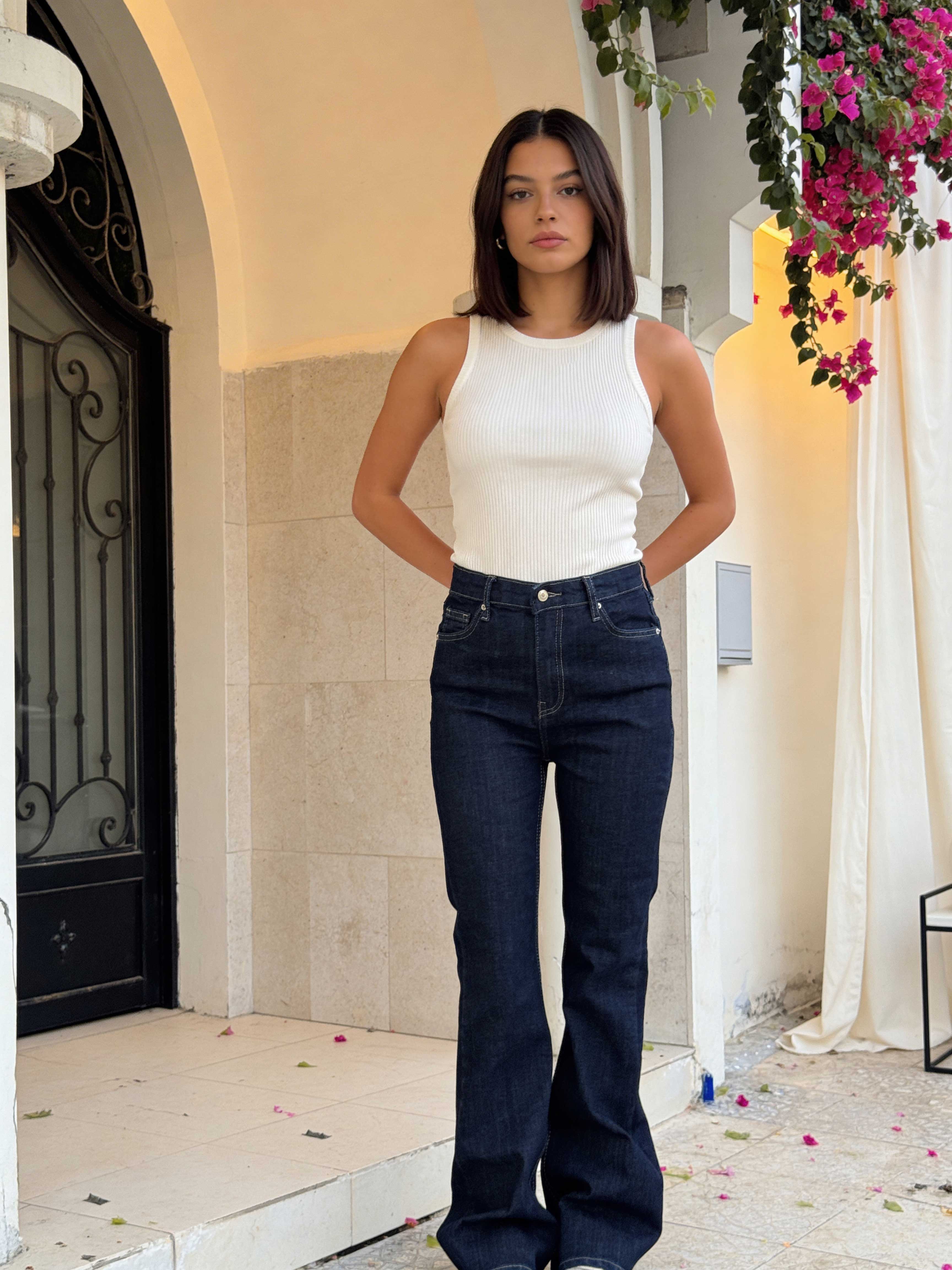 Flare - High-Waist Pure Raw Denim Jeans Flare CIZARO - Cizaro Jeans