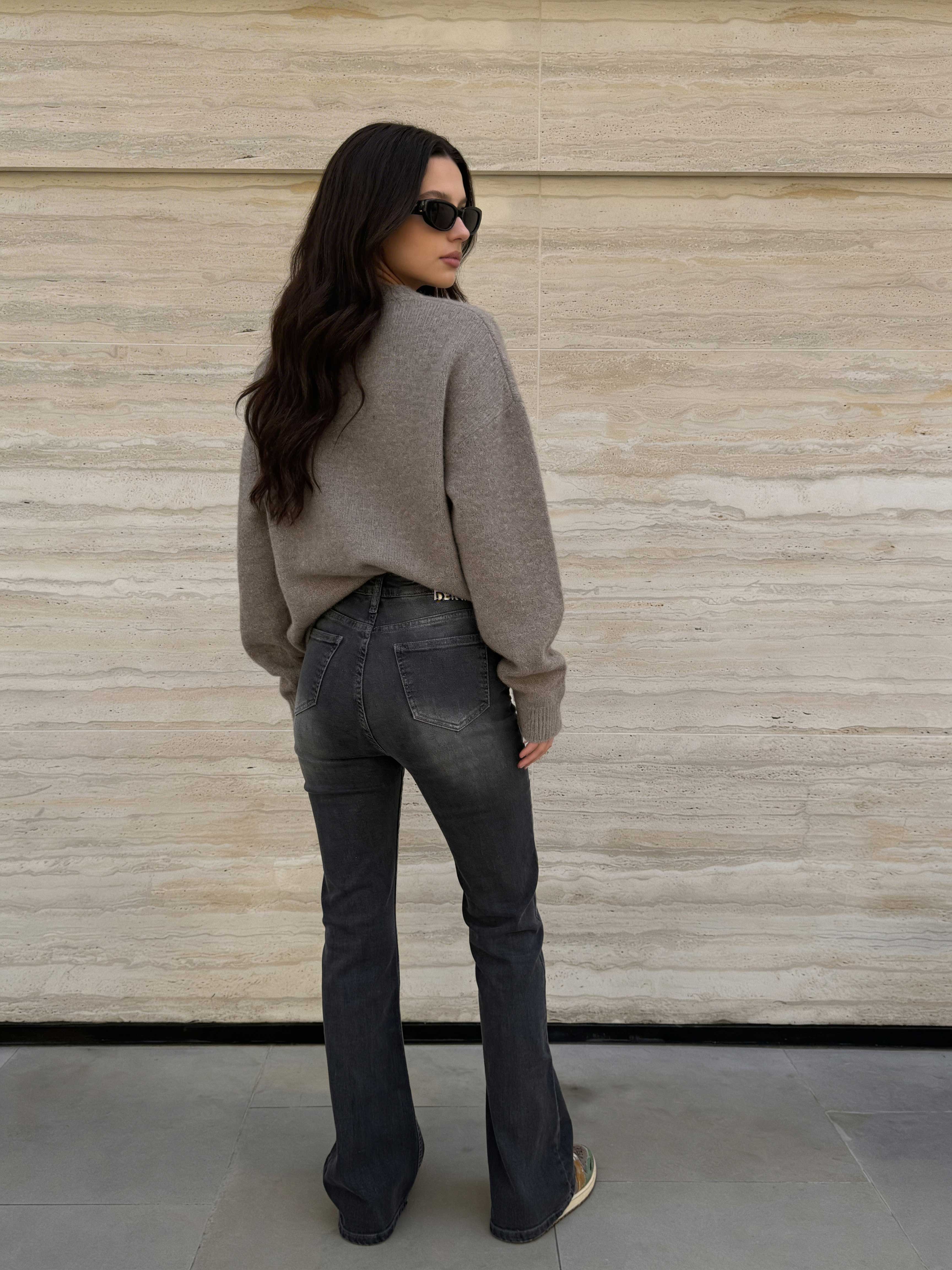 Flare - High-Waist Ash Black Jeans Flare CIZARO - Cizaro Jeans