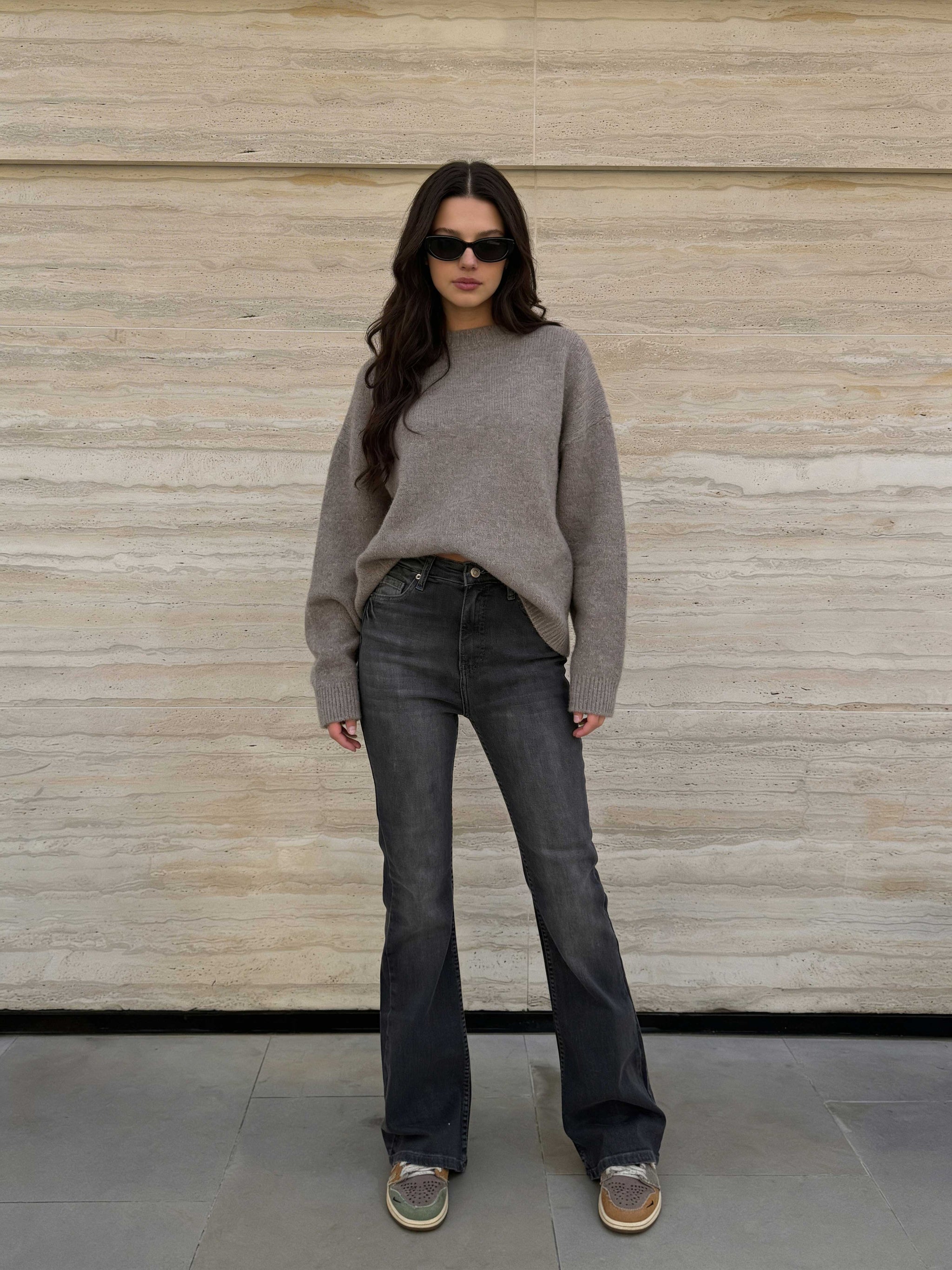 Flare - High-Waist Ash Black Jeans Flare CIZARO - Cizaro Jeans