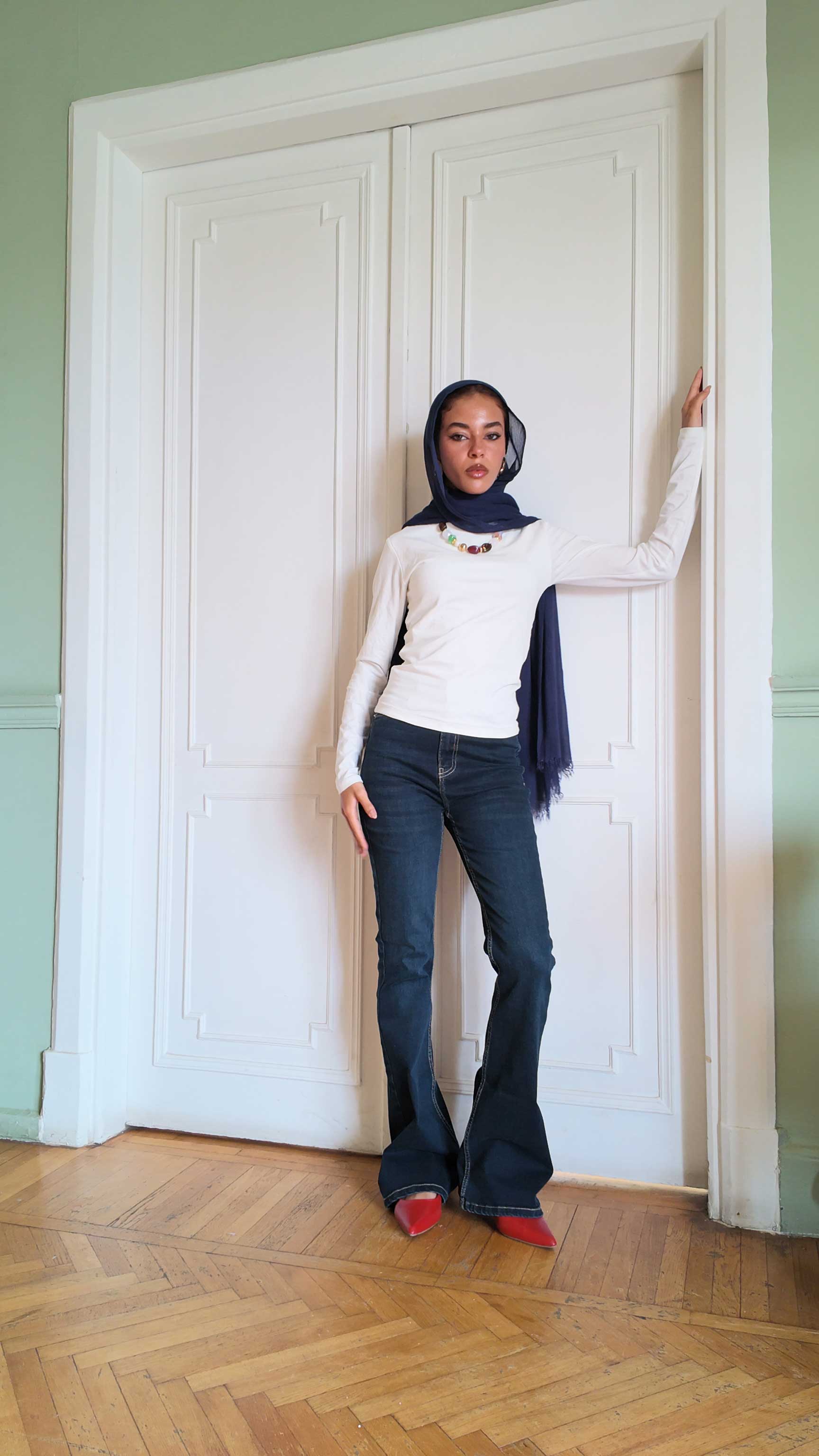 Slim Flare High-Waist Midnight Vintage green Jeans