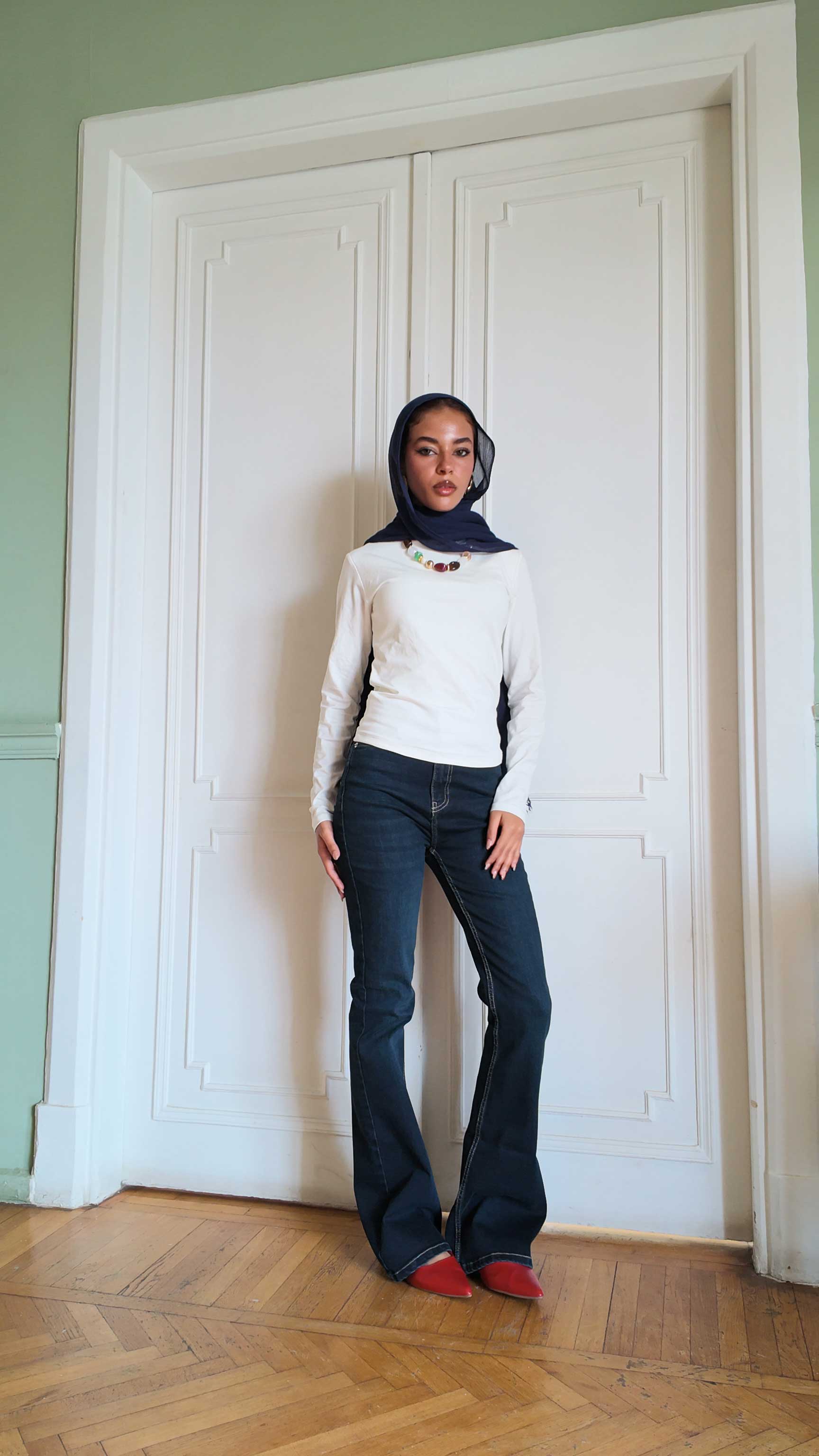 Slim Flare High-Waist Midnight Vintage green Jeans