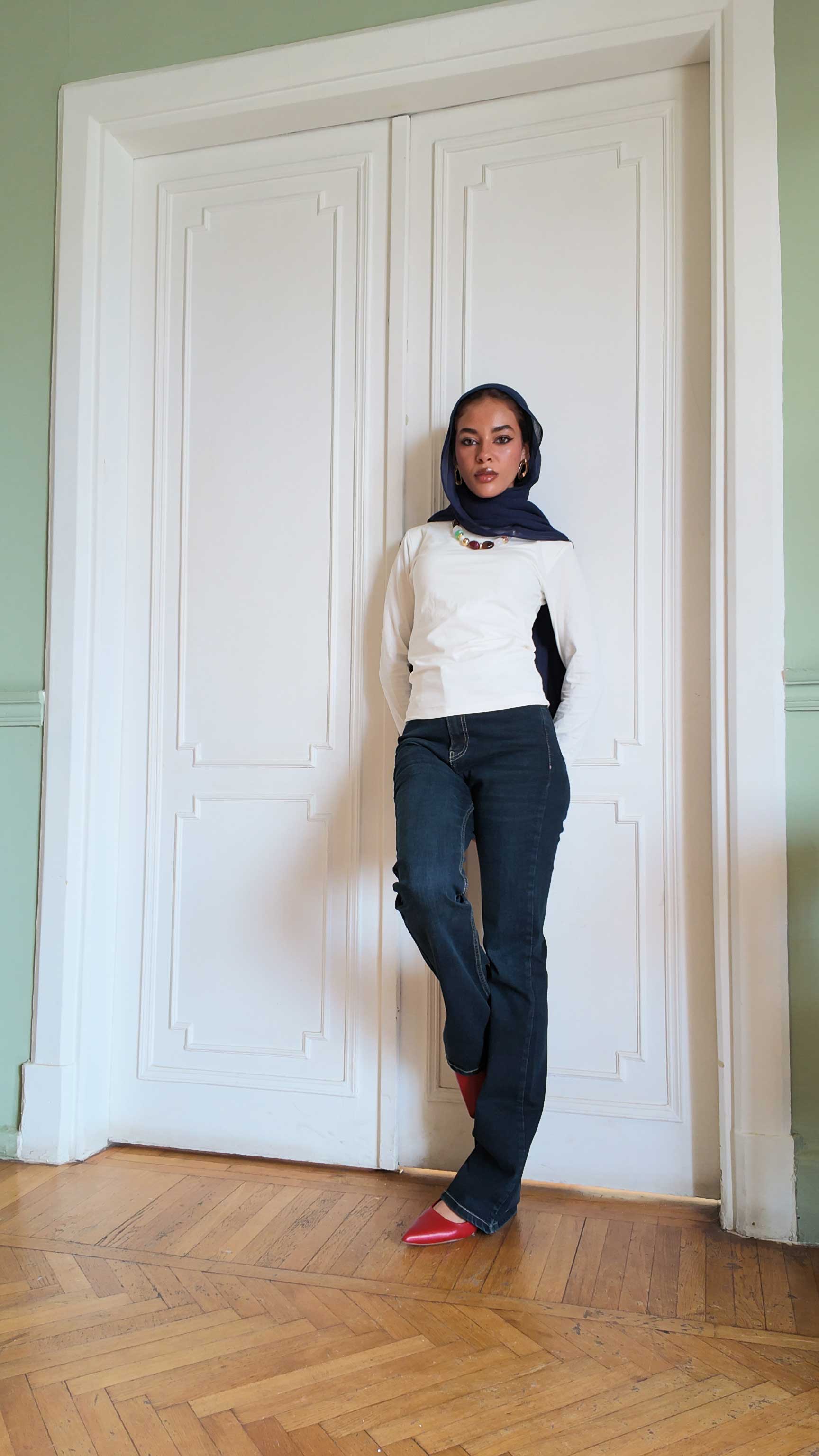 Slim Flare High-Waist Midnight Vintage green Jeans