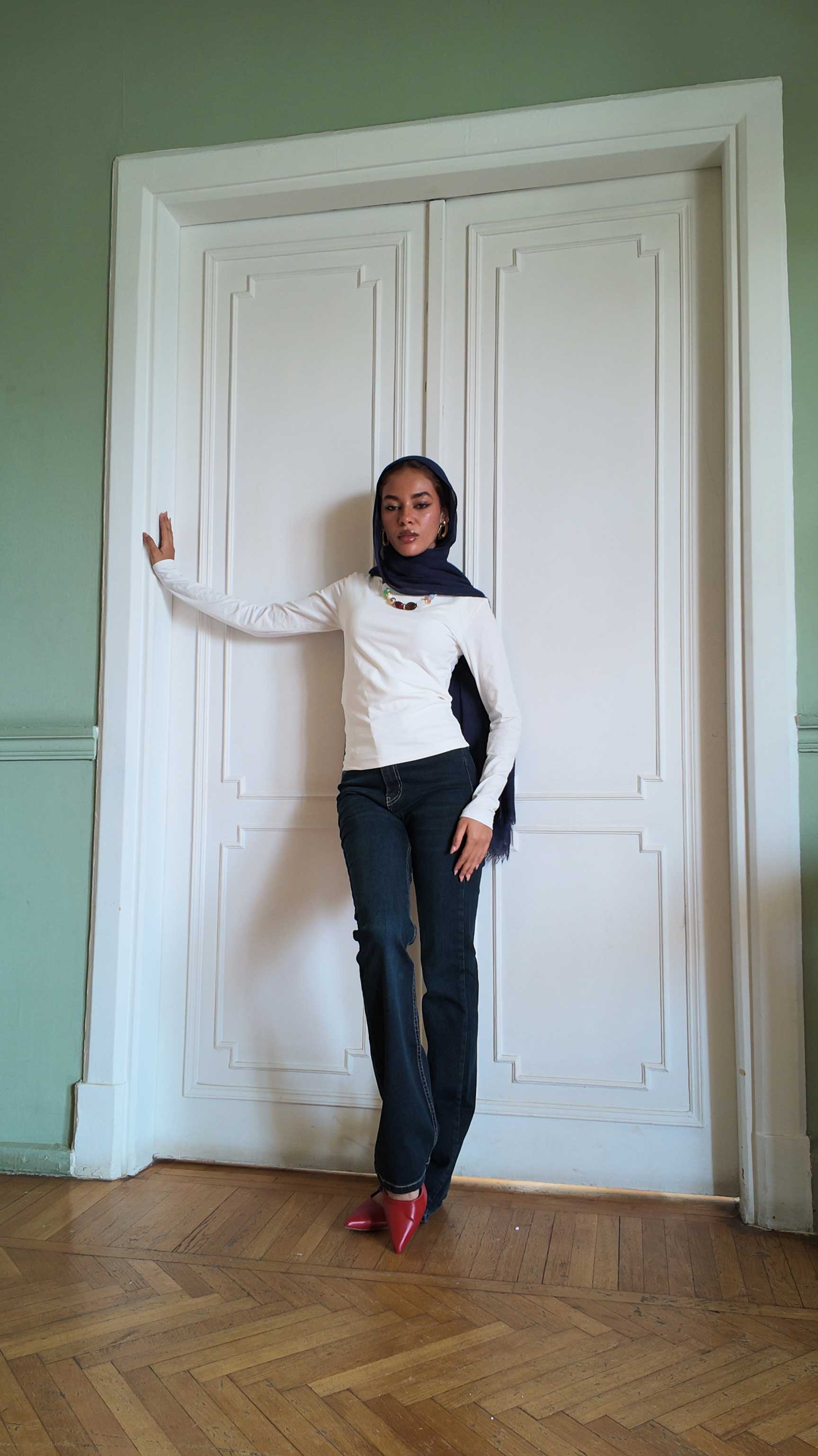 Slim Flare High-Waist Midnight Vintage green Jeans