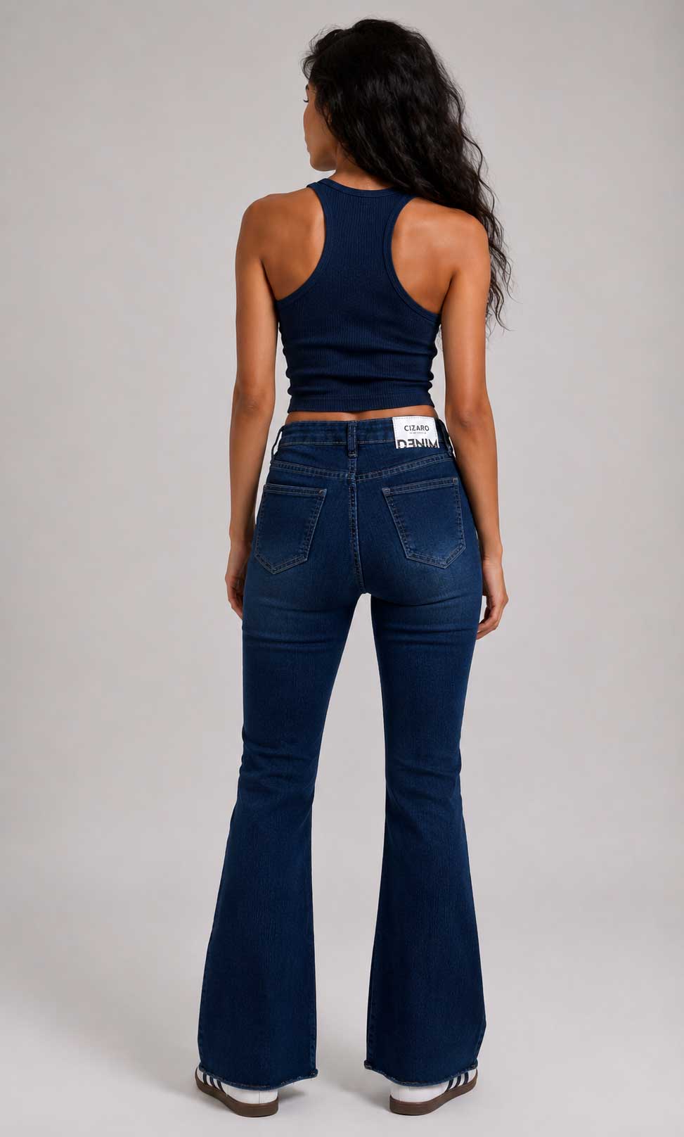 Flare High-Waist Dark Vintage Blue Jeans