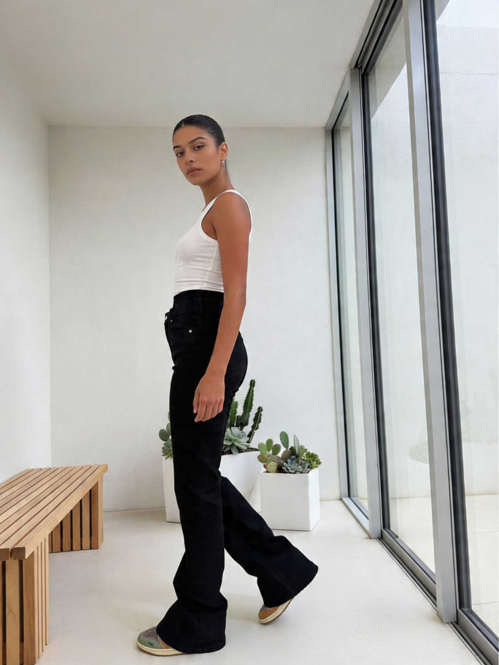 Flare – High-Waist Washed Black Jeans Flare CIZARO - Cizaro Jeans