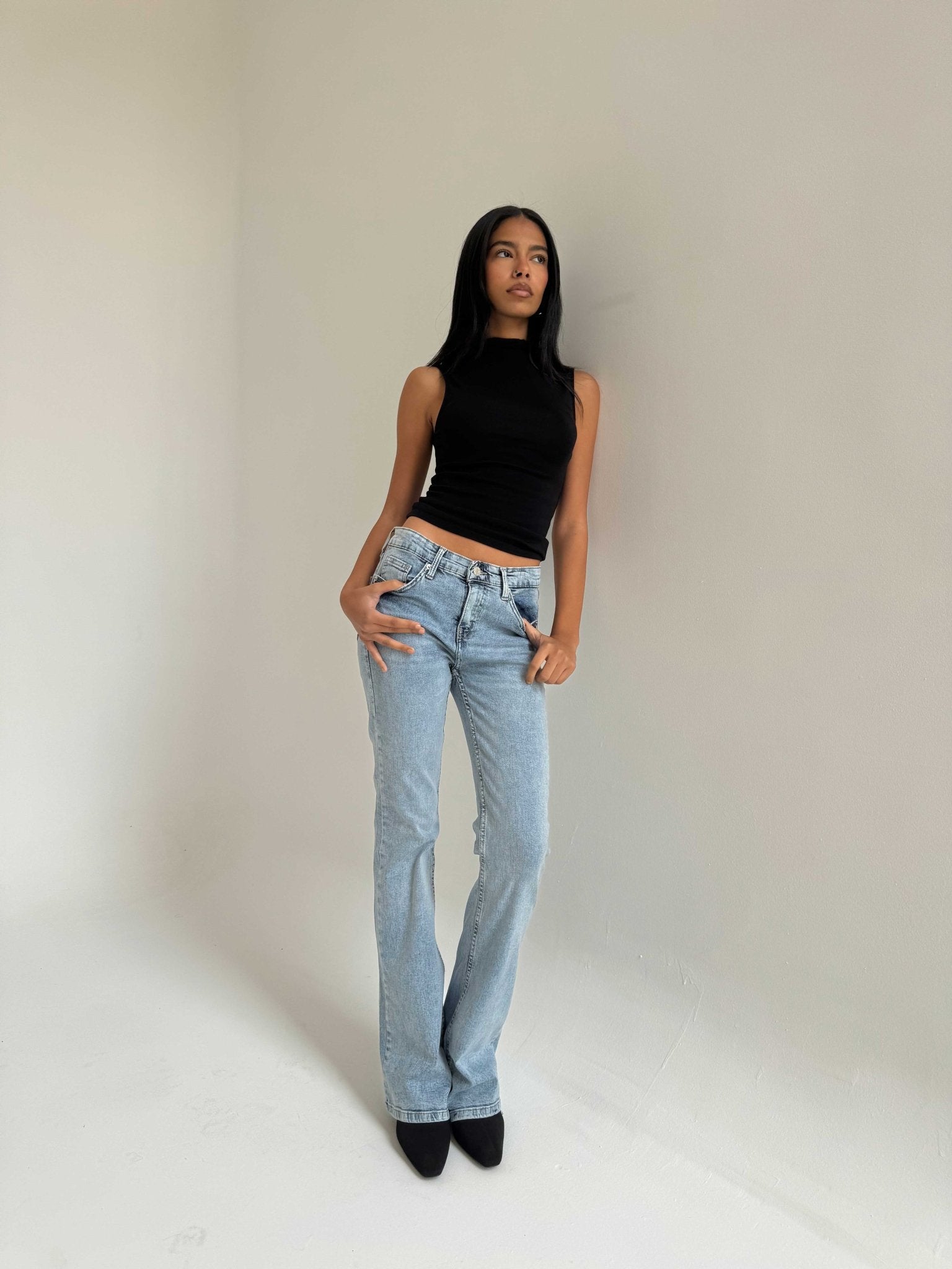 Flare – Low-Waist acid Light Blue Jeans flare CIZARO - Cizaro Jeans