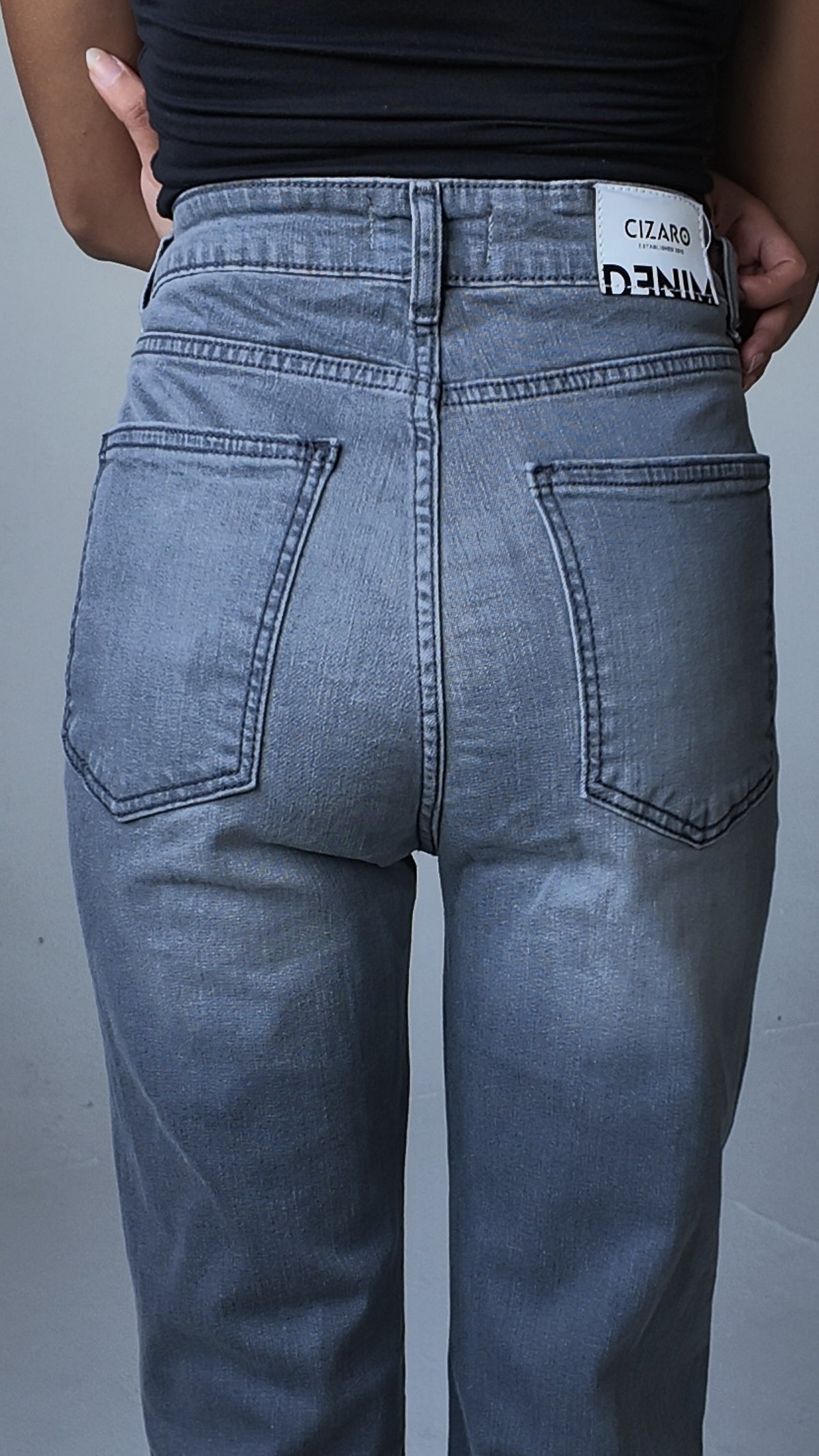 Flare High Waist – Silver Grey Jeans Flare CIZARO - Cizaro Jeans