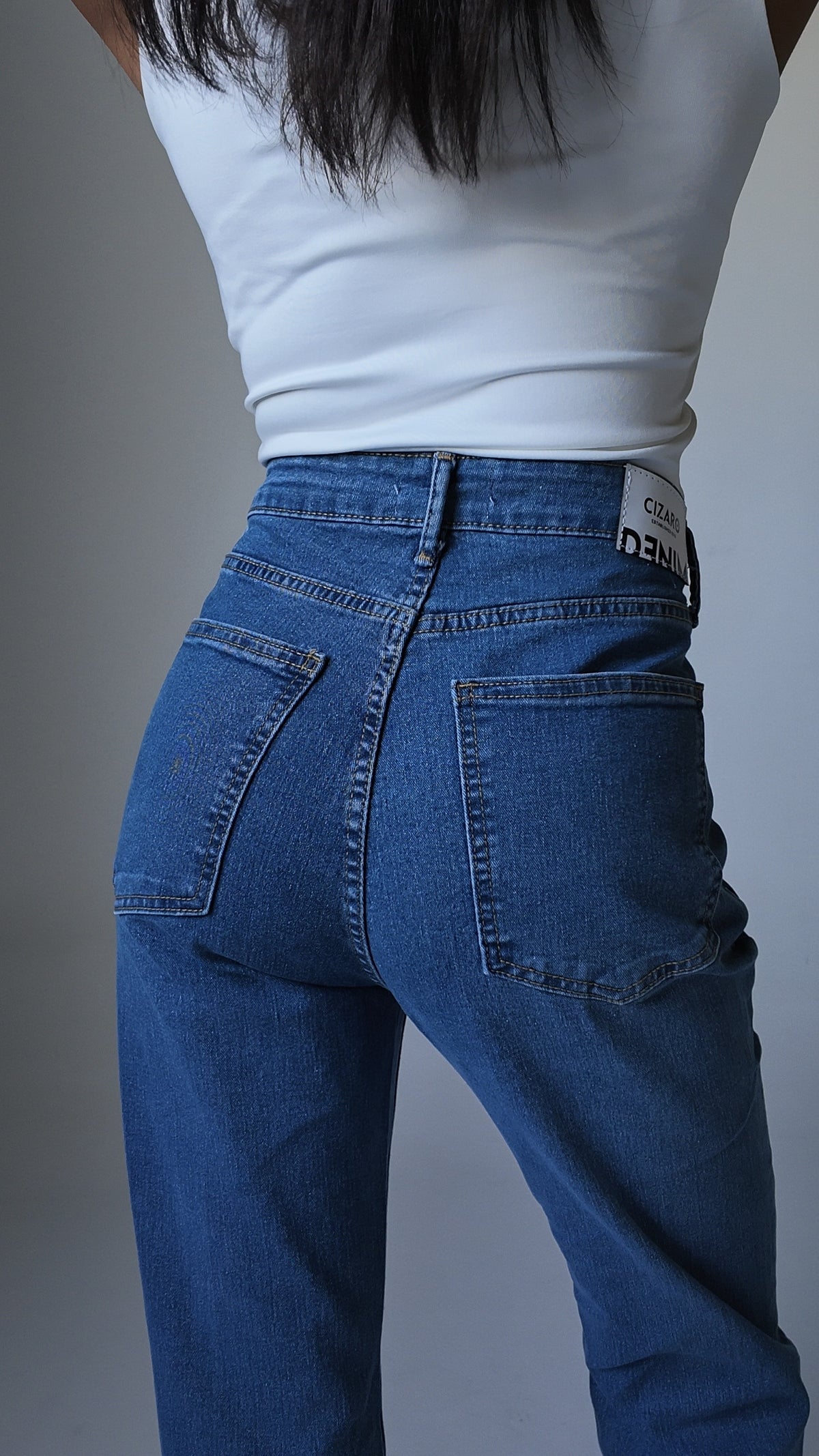 Flare High Waist – Marine Blue Jeans Flare CIZARO - Cizaro Jeans