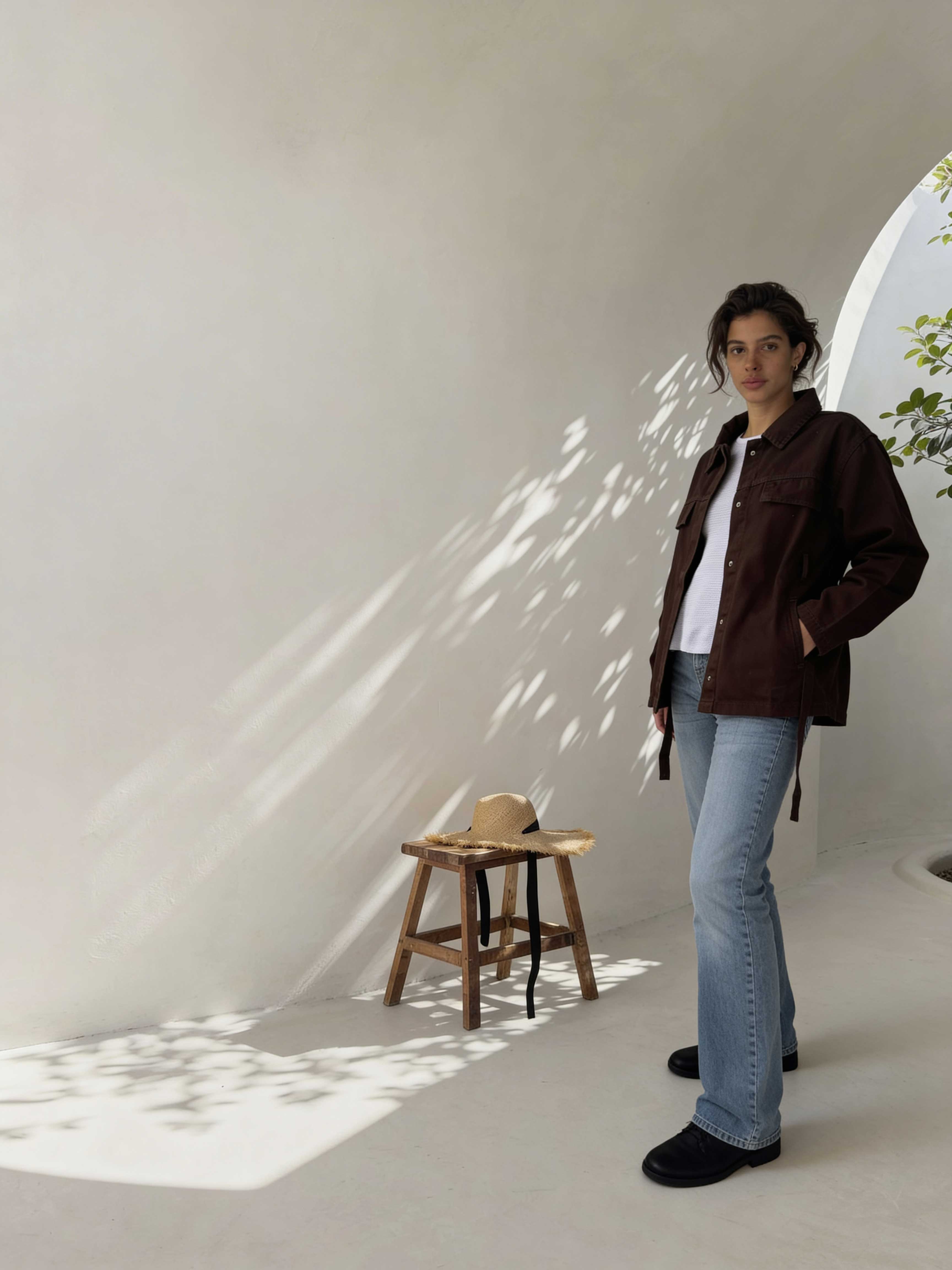 Jacket - Belted Button-Up Oversized Sage Green Denim jacket CIZARO - Cizaro Jeans