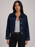 Denim Edge Cropped Jacket | Raw Denim Jacket CIZARO - Cizaro Jeans