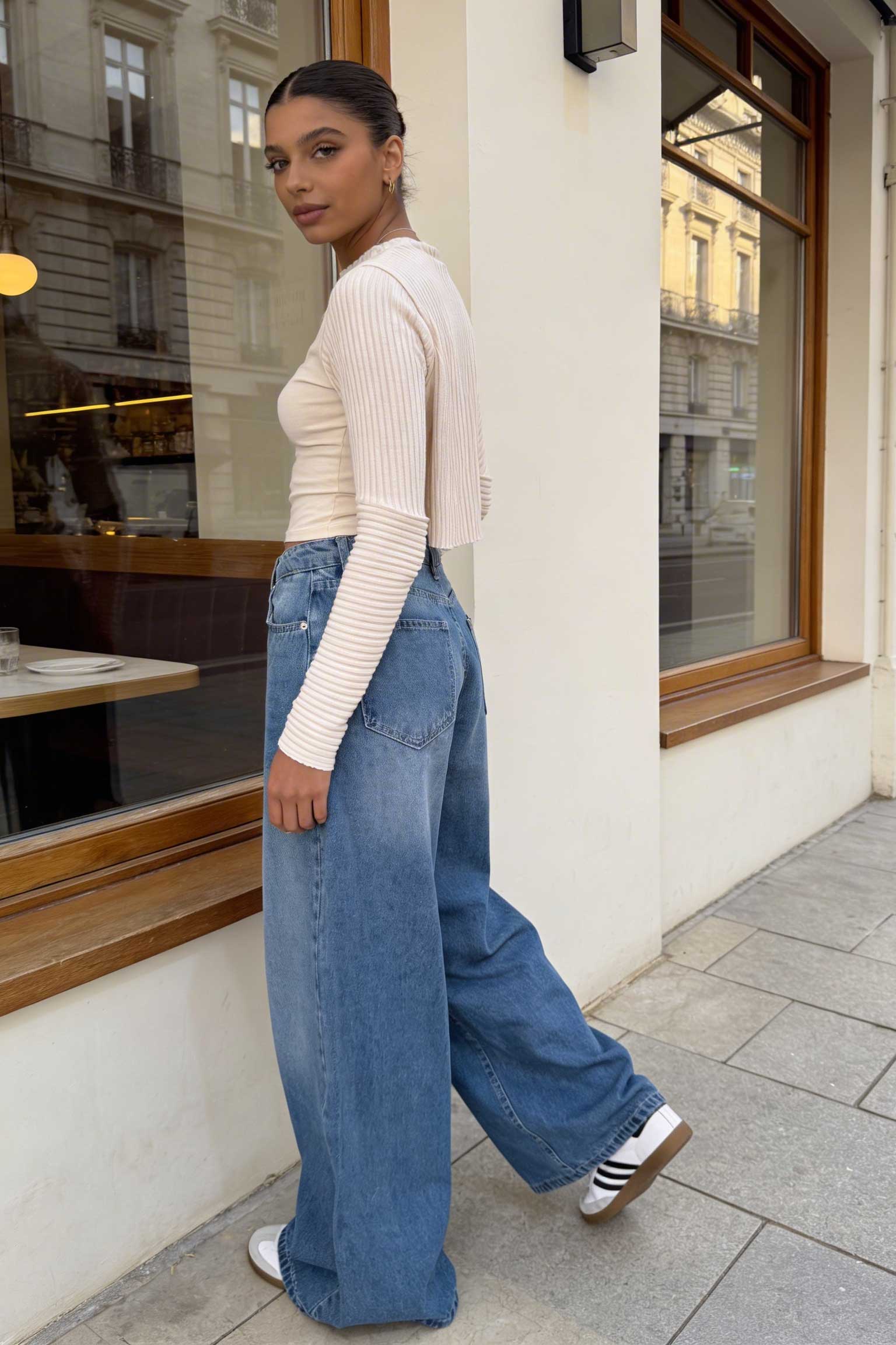 Loose Baggy – Mid-Rise Marine Blue Jeans Baggy CIZARO - Cizaro Jeans