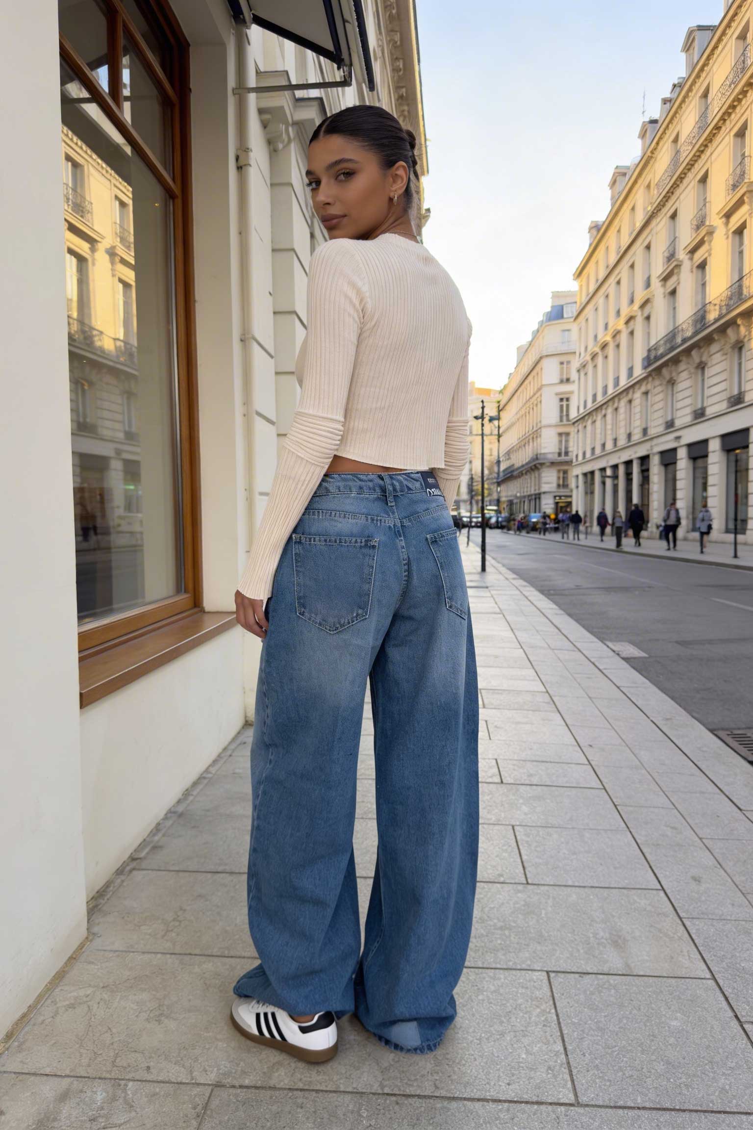 Loose Baggy – Mid-Rise Marine Blue Jeans Baggy CIZARO - Cizaro Jeans