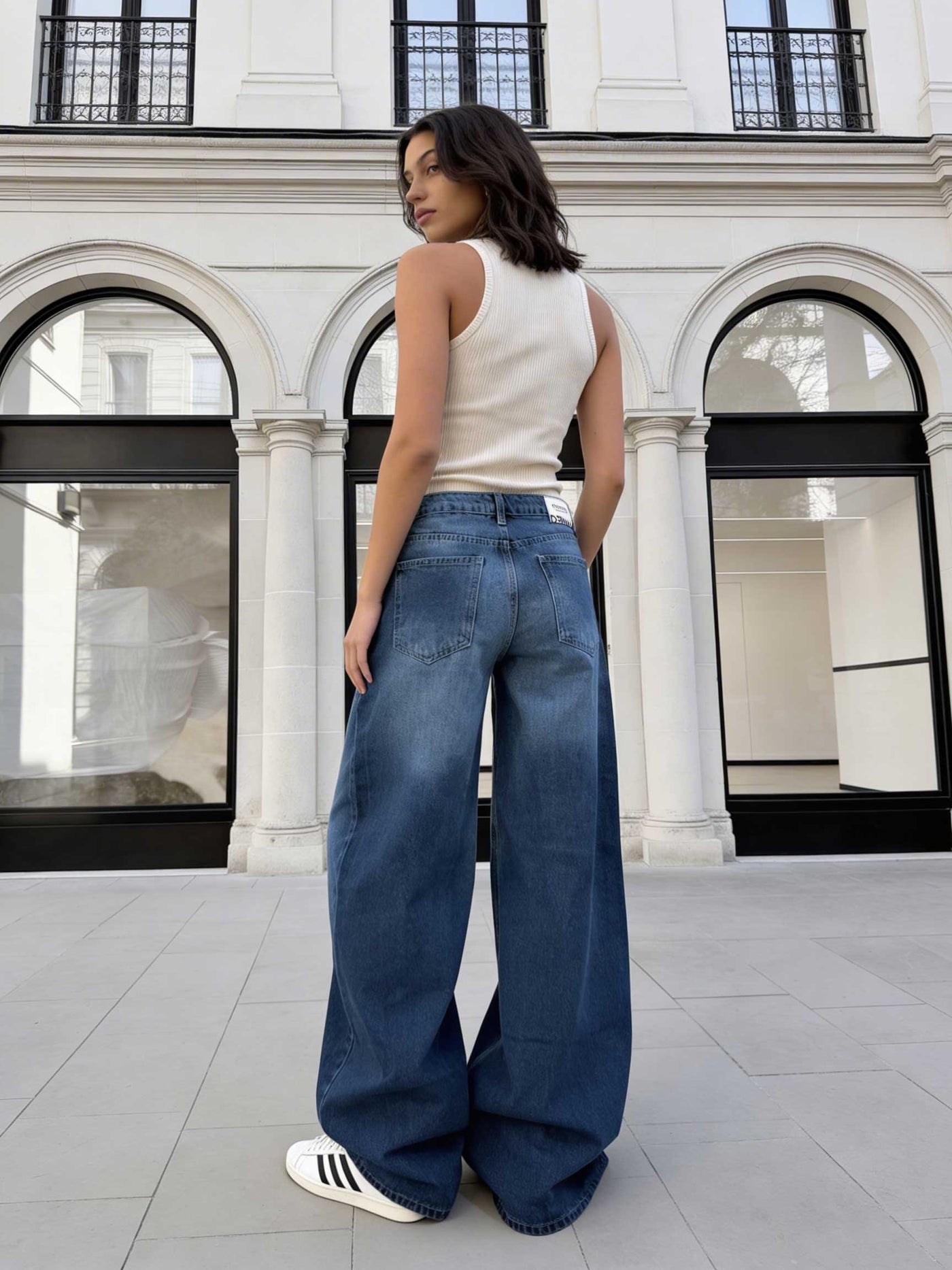 Loose Baggy - Low-Waist Rich Mid Blue Jeans Baggy CIZARO - Cizaro Jeans