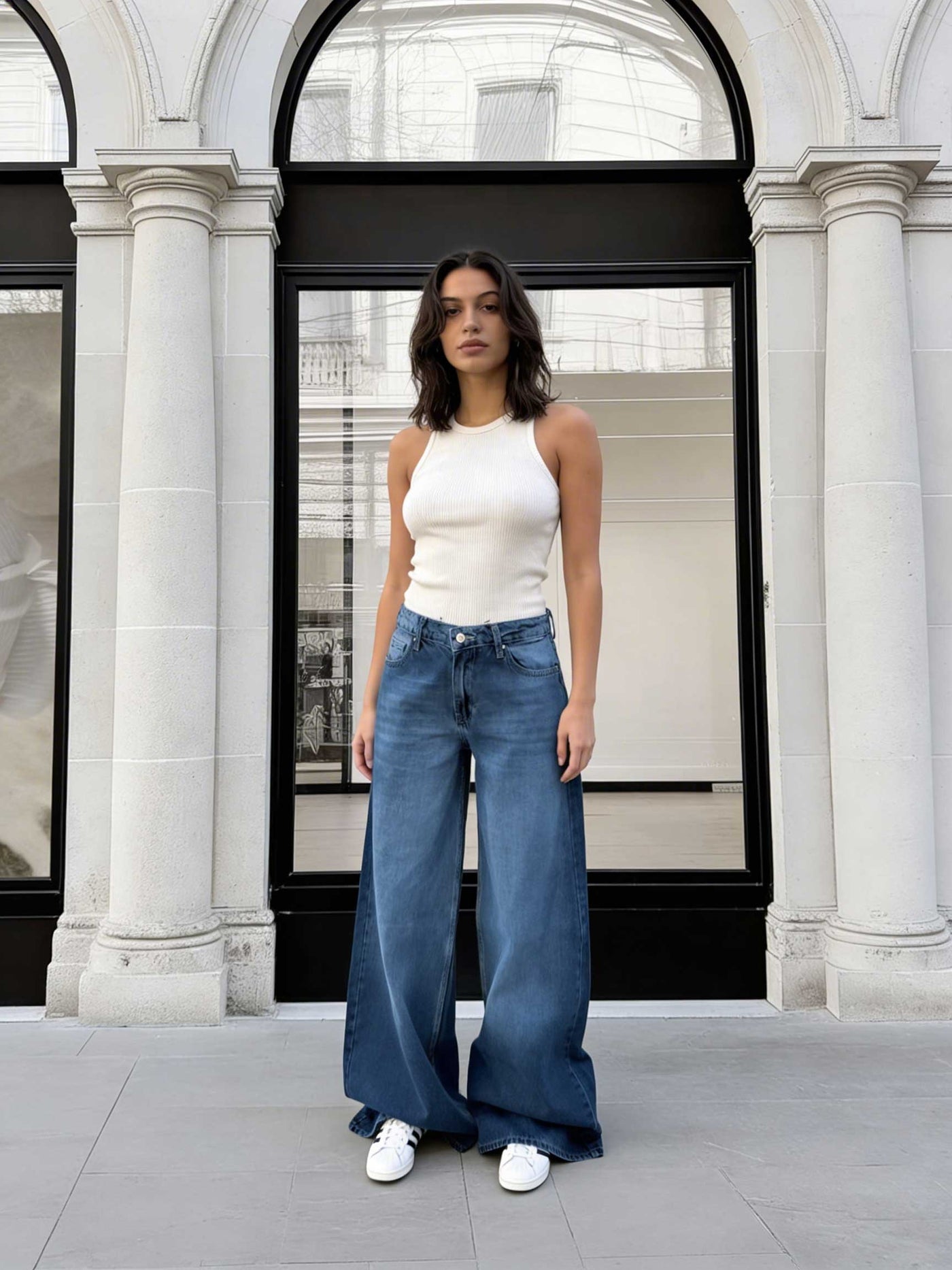 Loose Baggy - Low-Waist Rich Mid Blue Jeans Baggy CIZARO - Cizaro Jeans