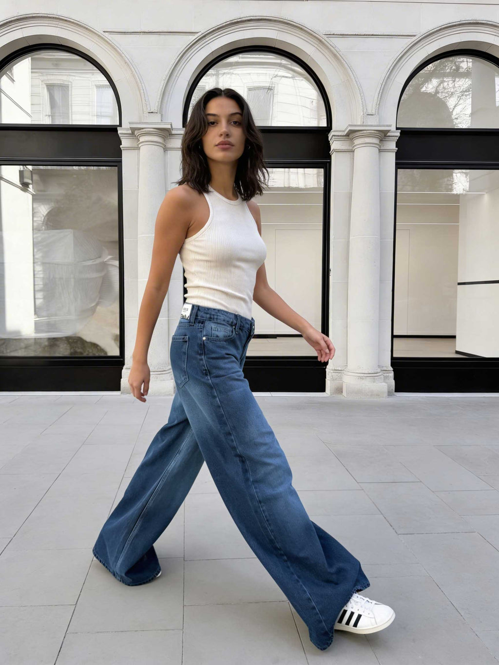 Loose Baggy - Low-Waist Rich Mid Blue Jeans Baggy CIZARO - Cizaro Jeans
