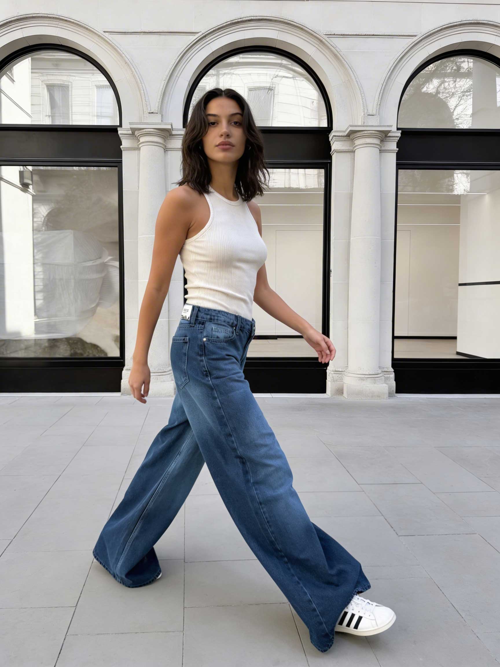 Loose Baggy - Low-Waist Rich Mid Blue Jeans Baggy CIZARO - Cizaro Jeans