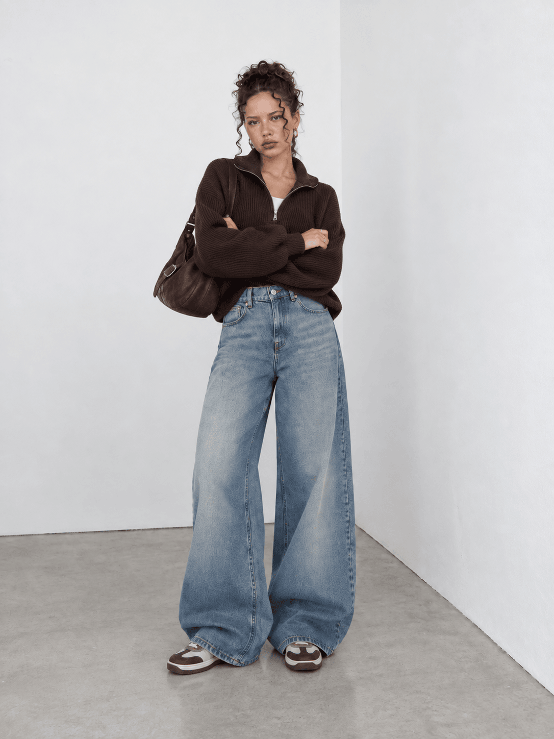 Loose Baggy High-Waist Faded Blue Jeans Loose Baggy CIZARO - Cizaro Jeans
