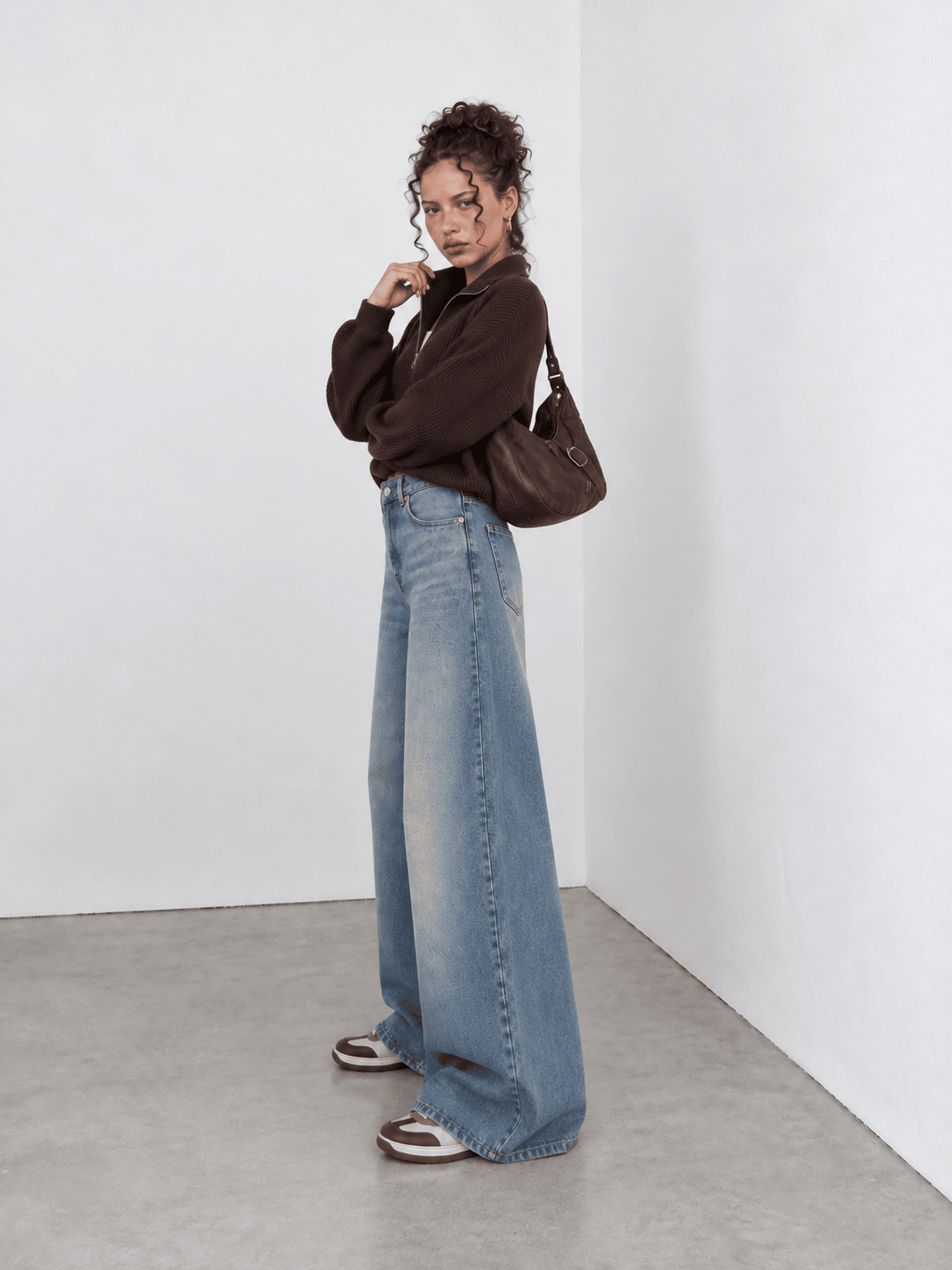 Loose Baggy High-Waist Faded Blue Jeans Loose Baggy CIZARO - Cizaro Jeans