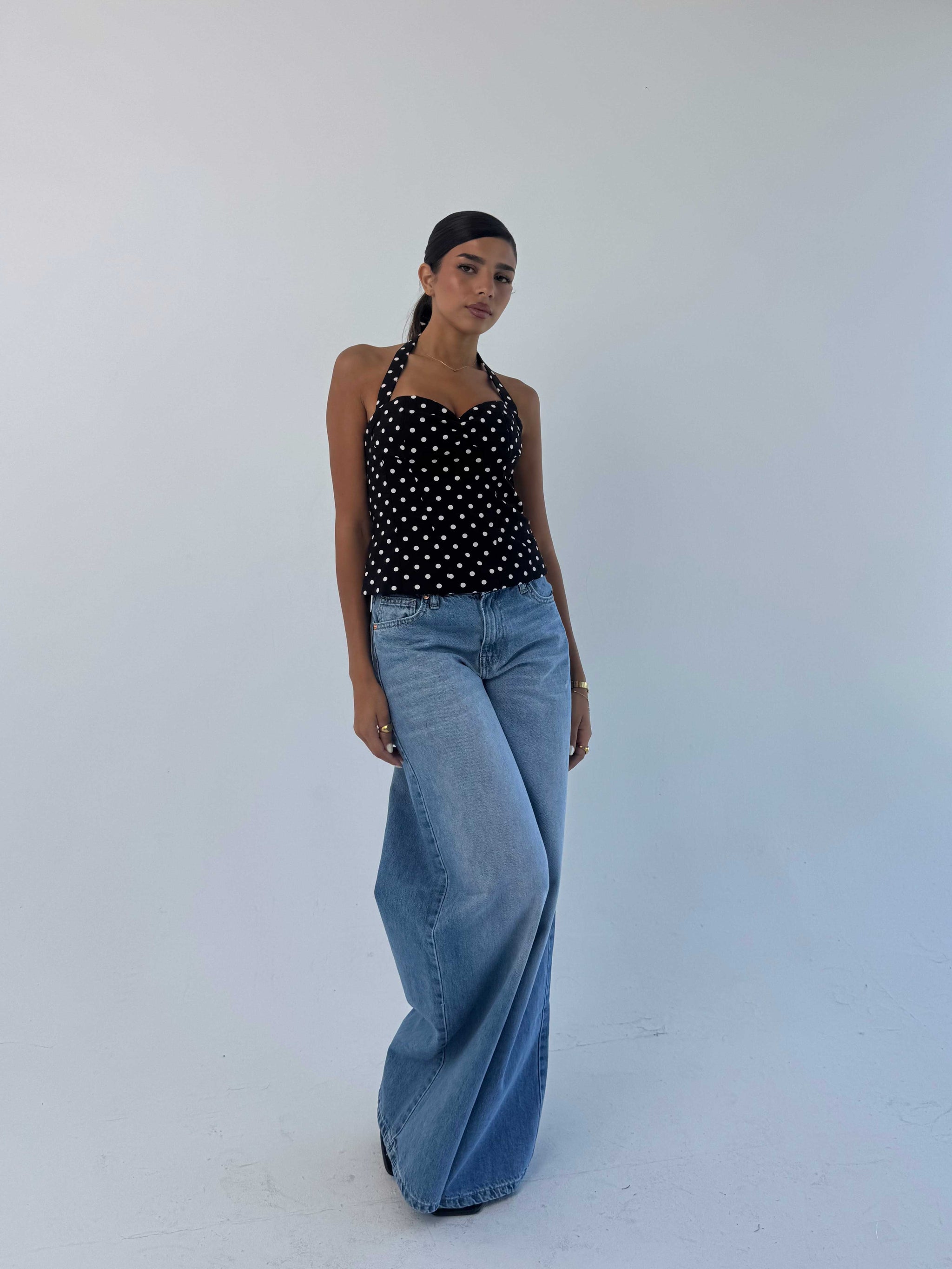 Loose baggy Mid Rise Light Wash blue jeans