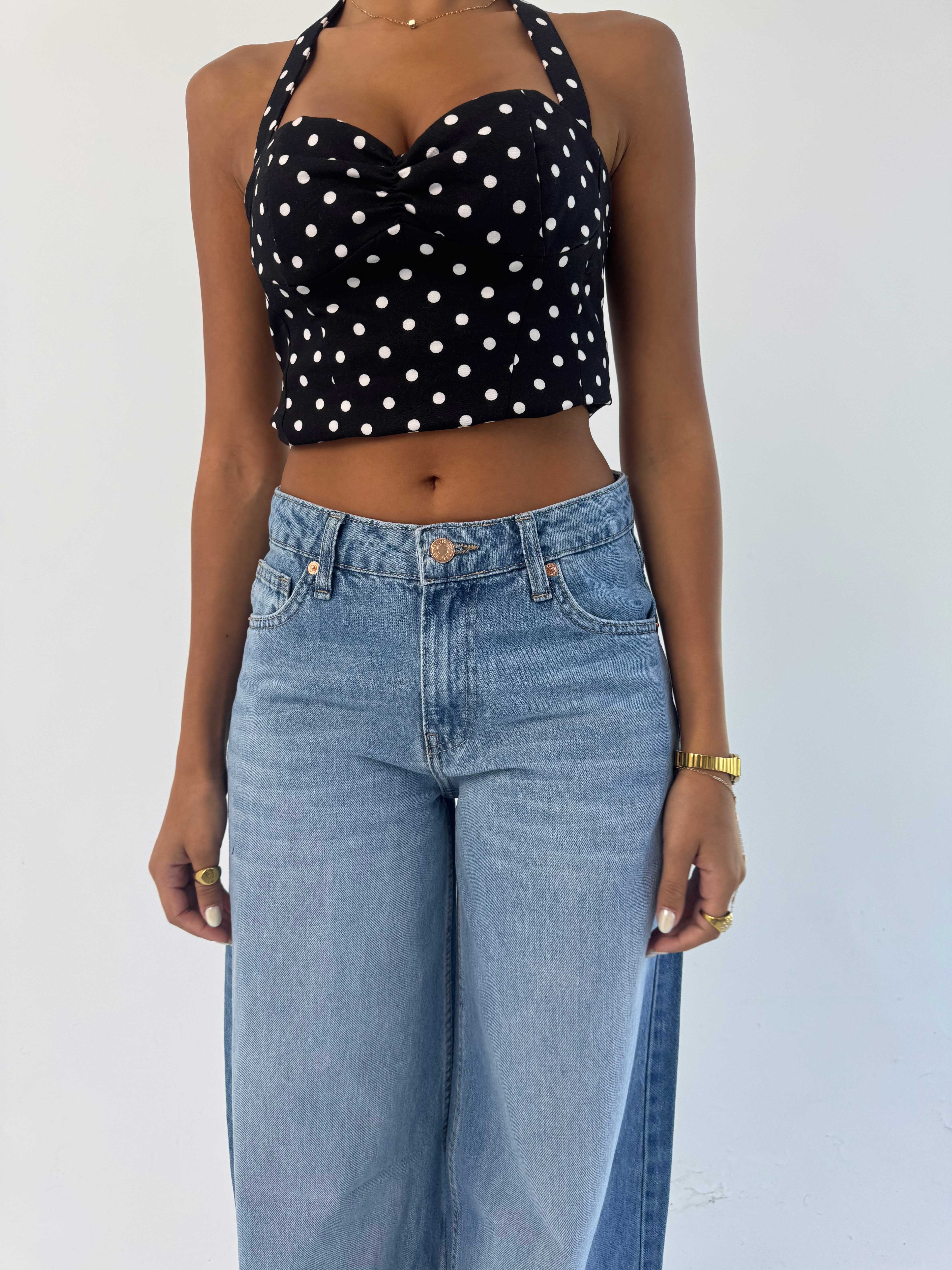 Loose baggy Mid Rise Light Wash blue jeans Baggy CIZARO - Cizaro Jeans