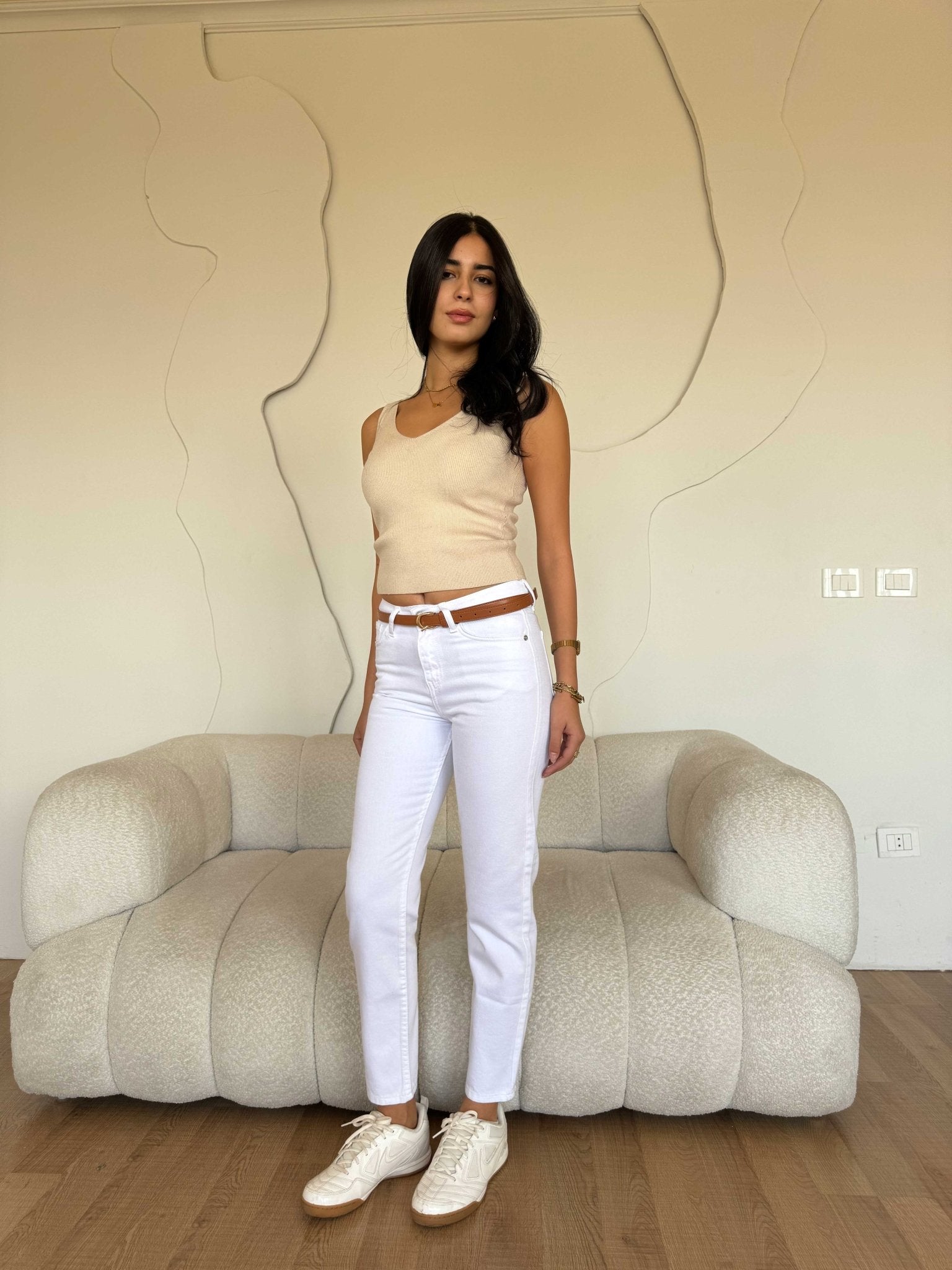 Mom Fit – Mid Rise White Jeans mom fit CIZARO - Cizaro Jeans