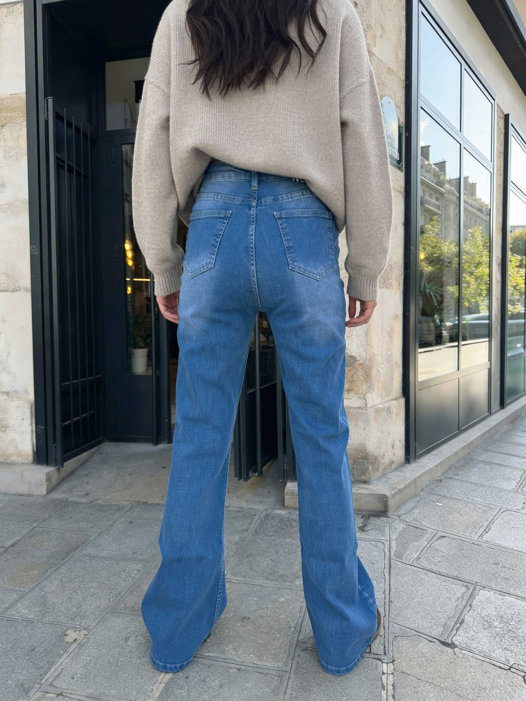 Flare – High-Waist Powder Blue Jeans Flare CIZARO - Cizaro Jeans