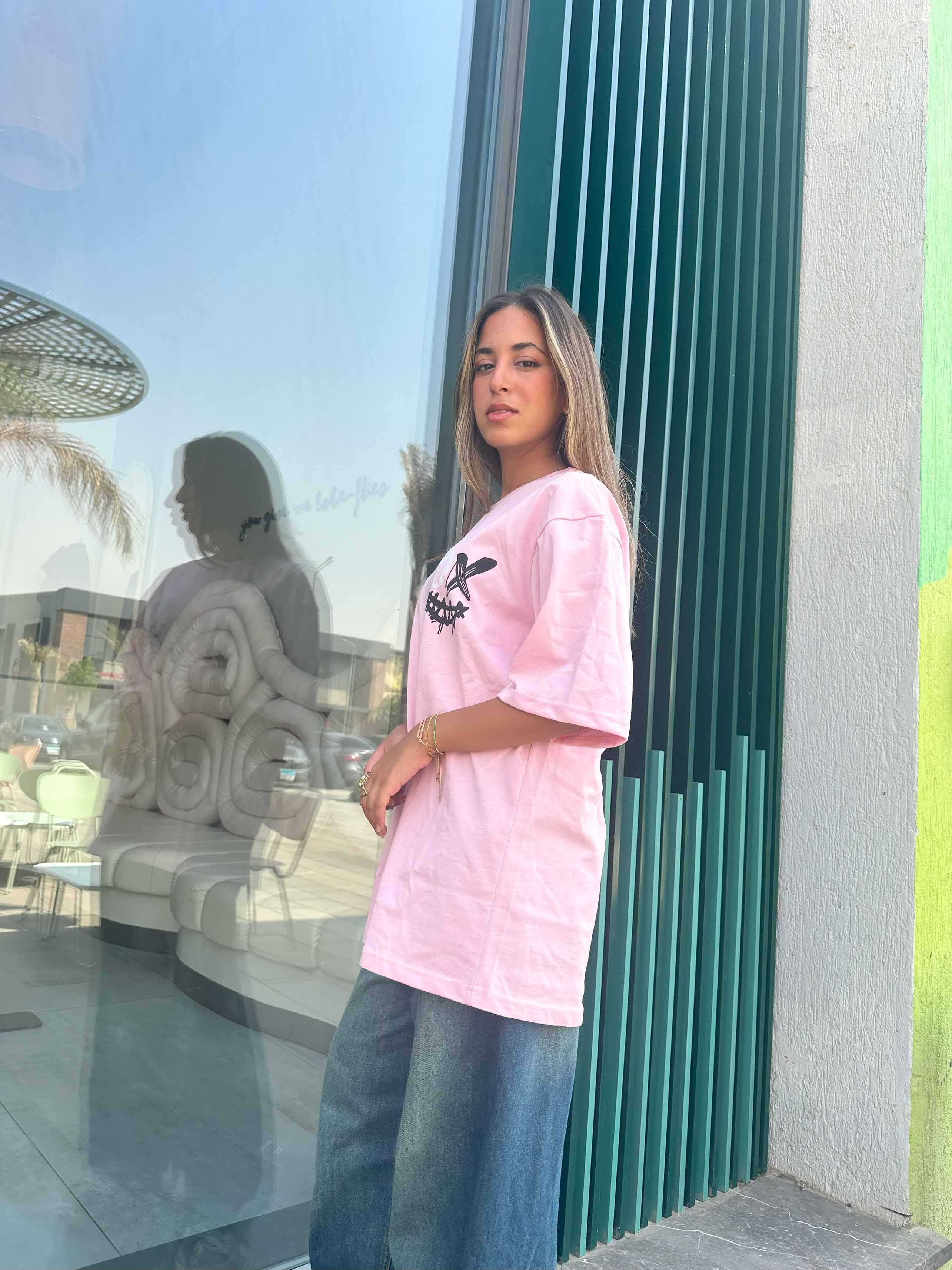 T-Shirt - Pink Oversized. New Line CIZARO    - Cizaro Jeans