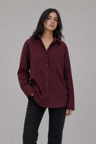Oversized Poplin Shirt | Burgundy
