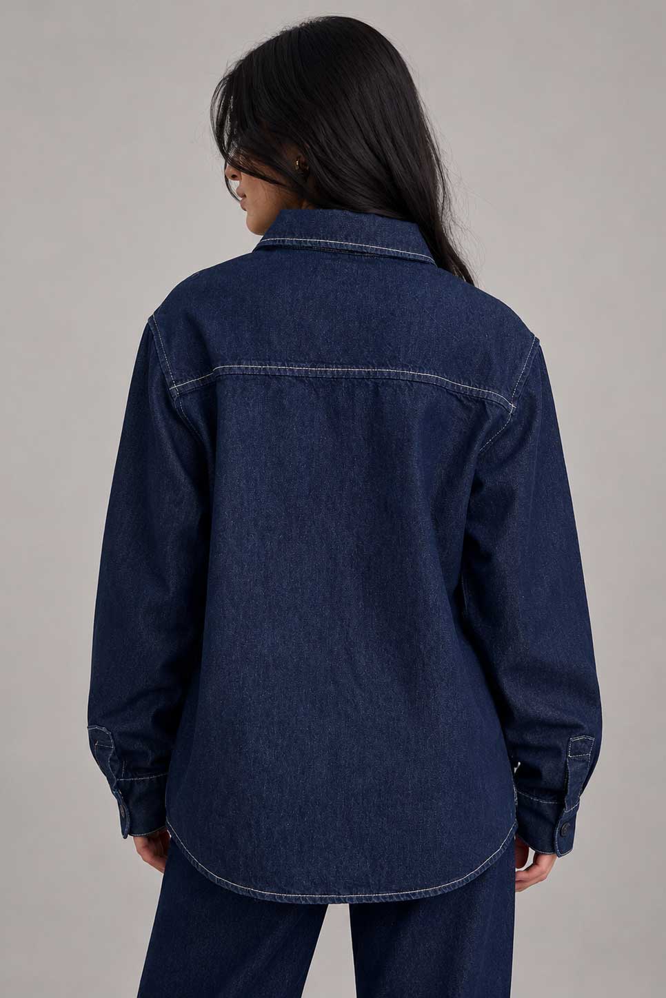 Oversized Denim Shirt – Raw Denim shirt CIZARO - Cizaro Jeans