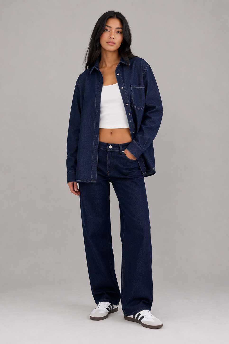 Oversized Denim Shirt – Raw Denim shirt CIZARO - Cizaro Jeans
