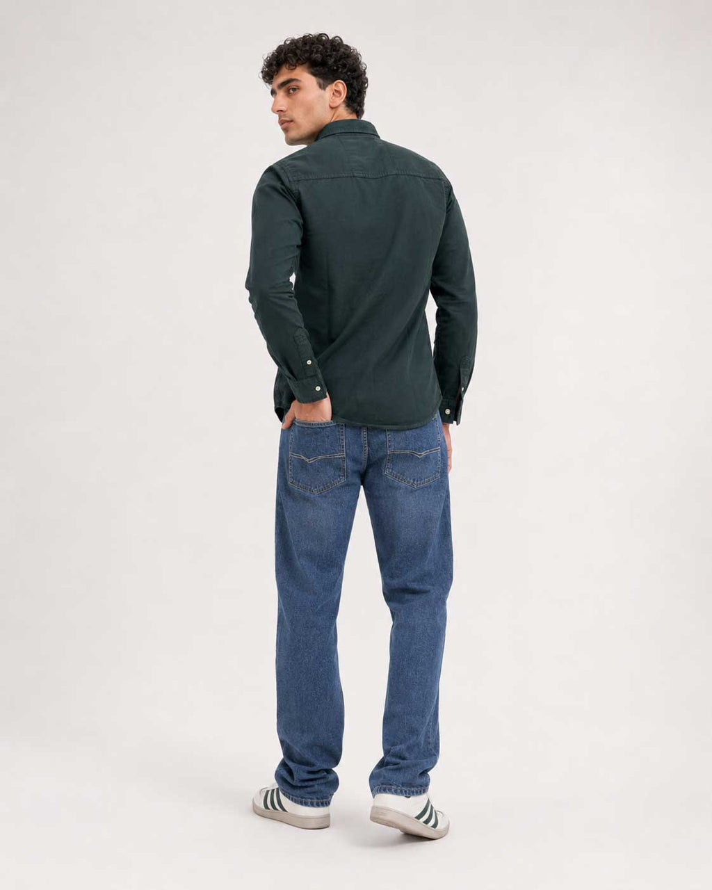 Regular Fit Denim Shirt – Midnight Green