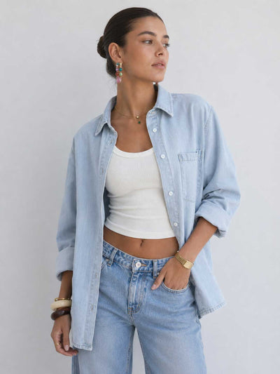 Denim Shirt Light blue jeans Shirt CIZARO - Cizaro Jeans