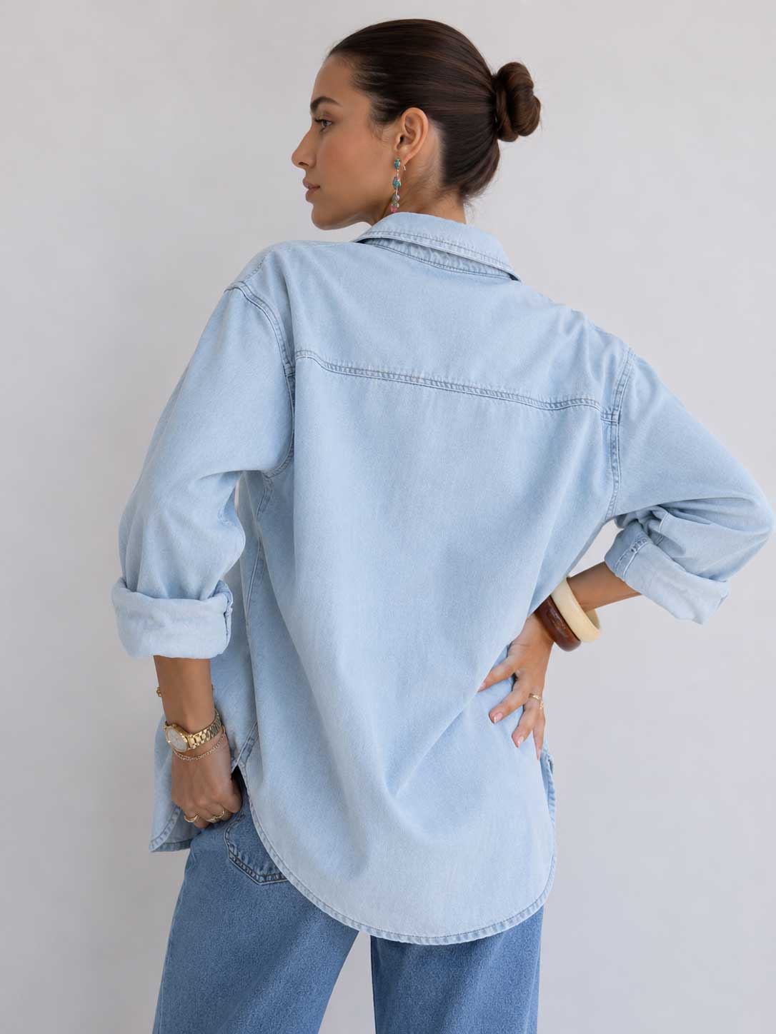 Denim Shirt Light blue jeans Denim shirt CIZARO - Cizaro Jeans