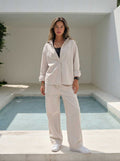 Soft Sand Oversized Shirt – Linen Effect Shirt - summer collection - linen sets CIZARO - Cizaro Jeans