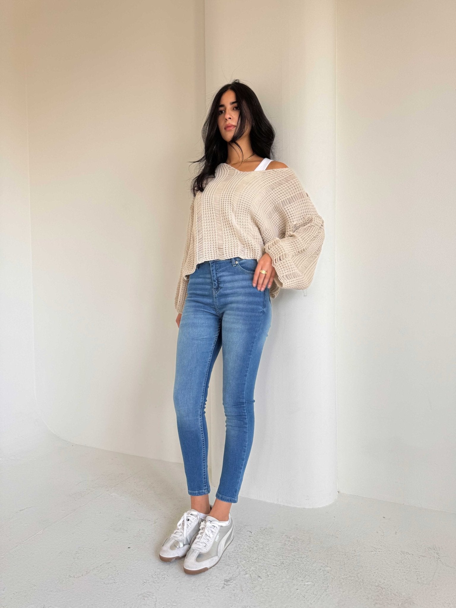 Skinny – High Waist Powder Blue Jeans Skinny CIZARO - Cizaro Jeans