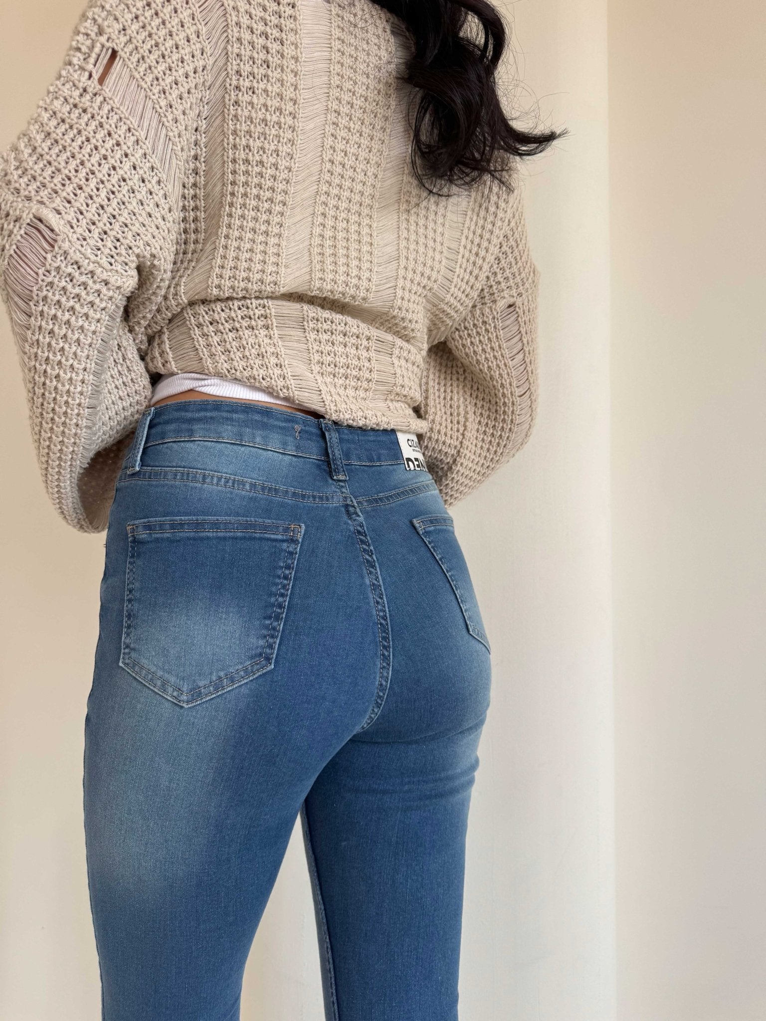 Skinny – High Waist Powder Blue Jeans Skinny CIZARO - Cizaro Jeans