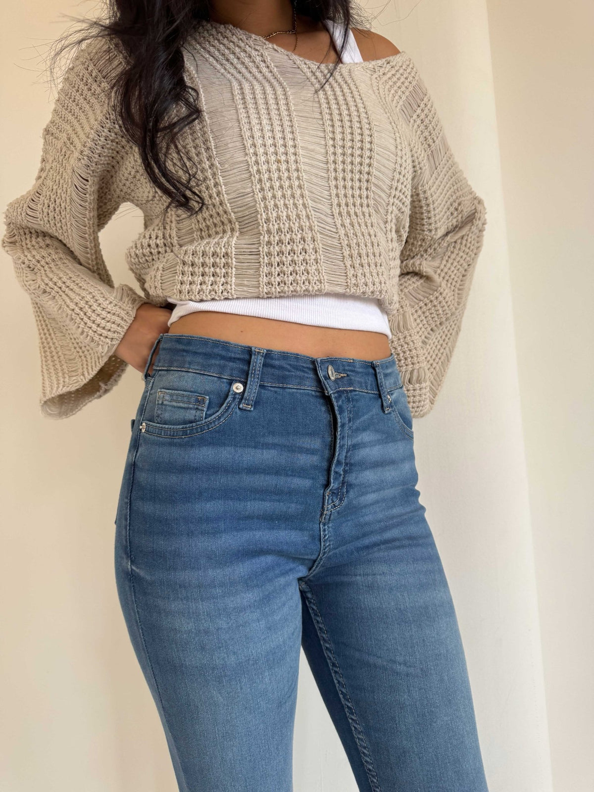 Skinny – High Waist Powder Blue Jeans Skinny CIZARO - Cizaro Jeans