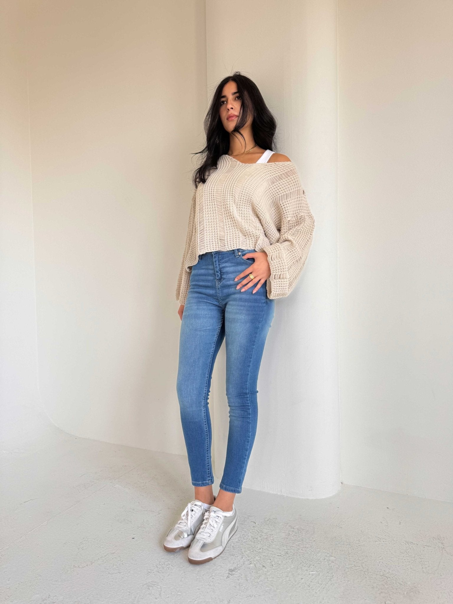 Skinny – High Waist Powder Blue Jeans Skinny CIZARO - Cizaro Jeans
