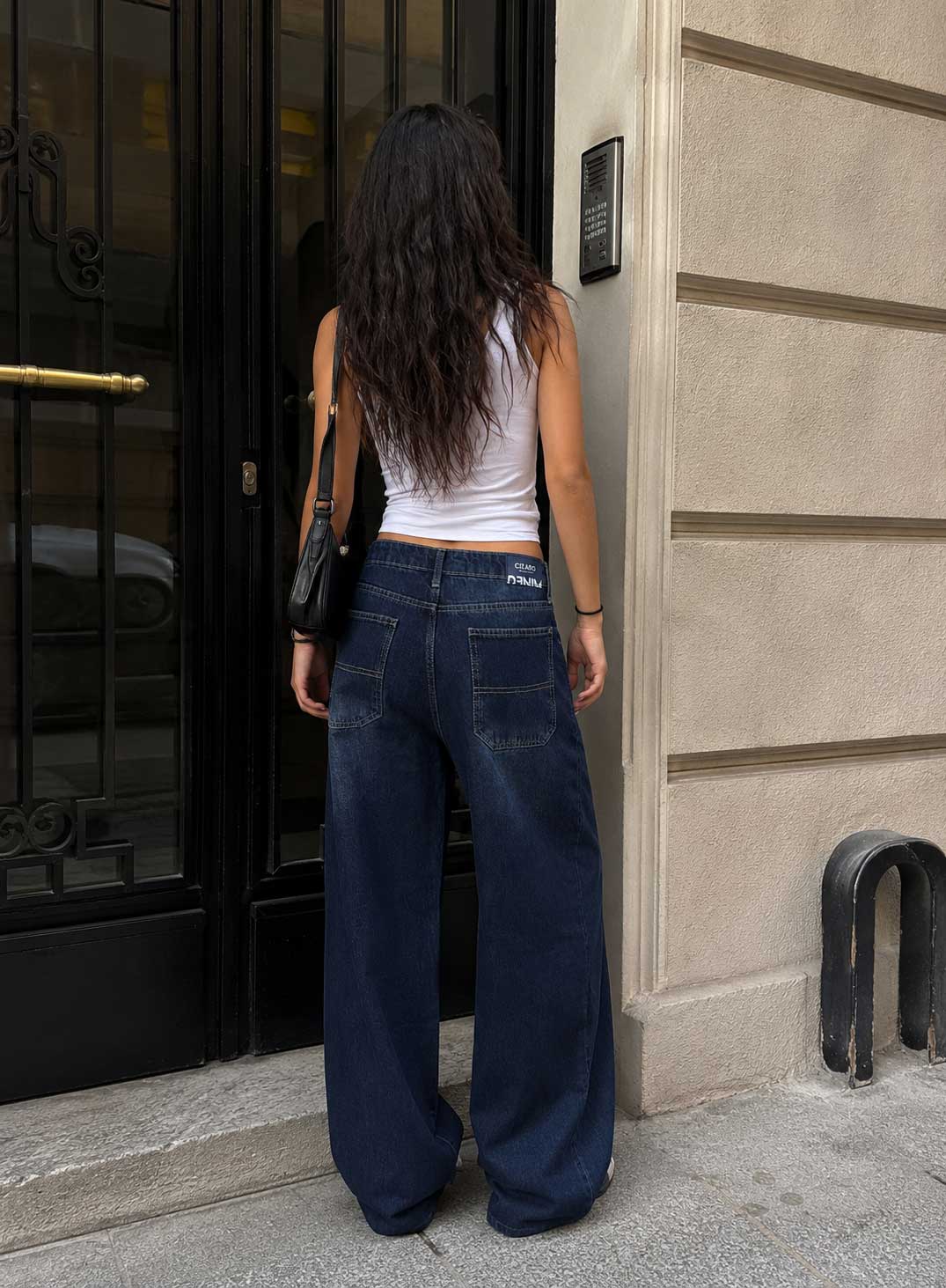 Skater High waist e – Deep vintage Blue Jeans