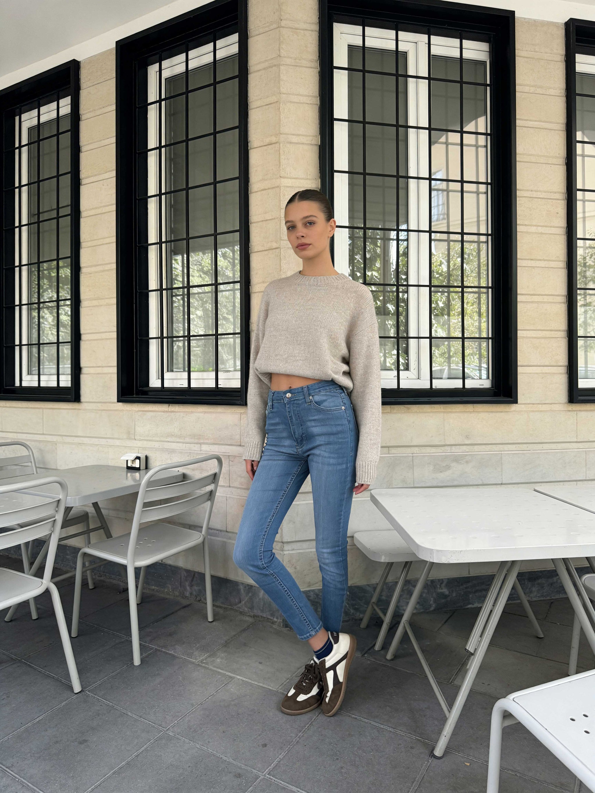 Skinny – High-Waist Powder Blue Jeans Skinny CIZARO - Cizaro Jeans